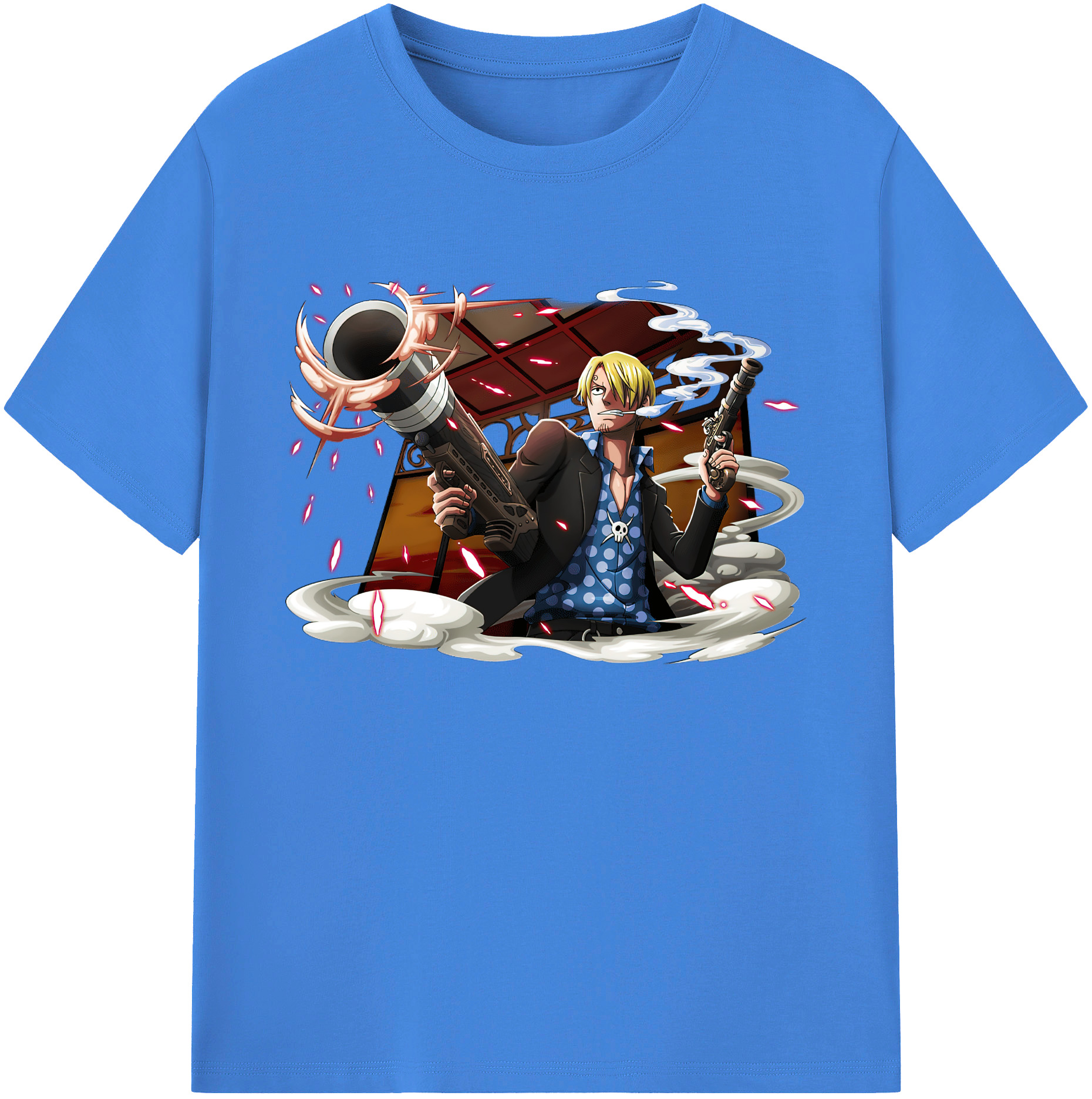 （画像用） ワンピース サンジ ONE PIECE Sanji 綿100％ メンズ半袖Tシャツ｜肌触りやわらか＆通気性