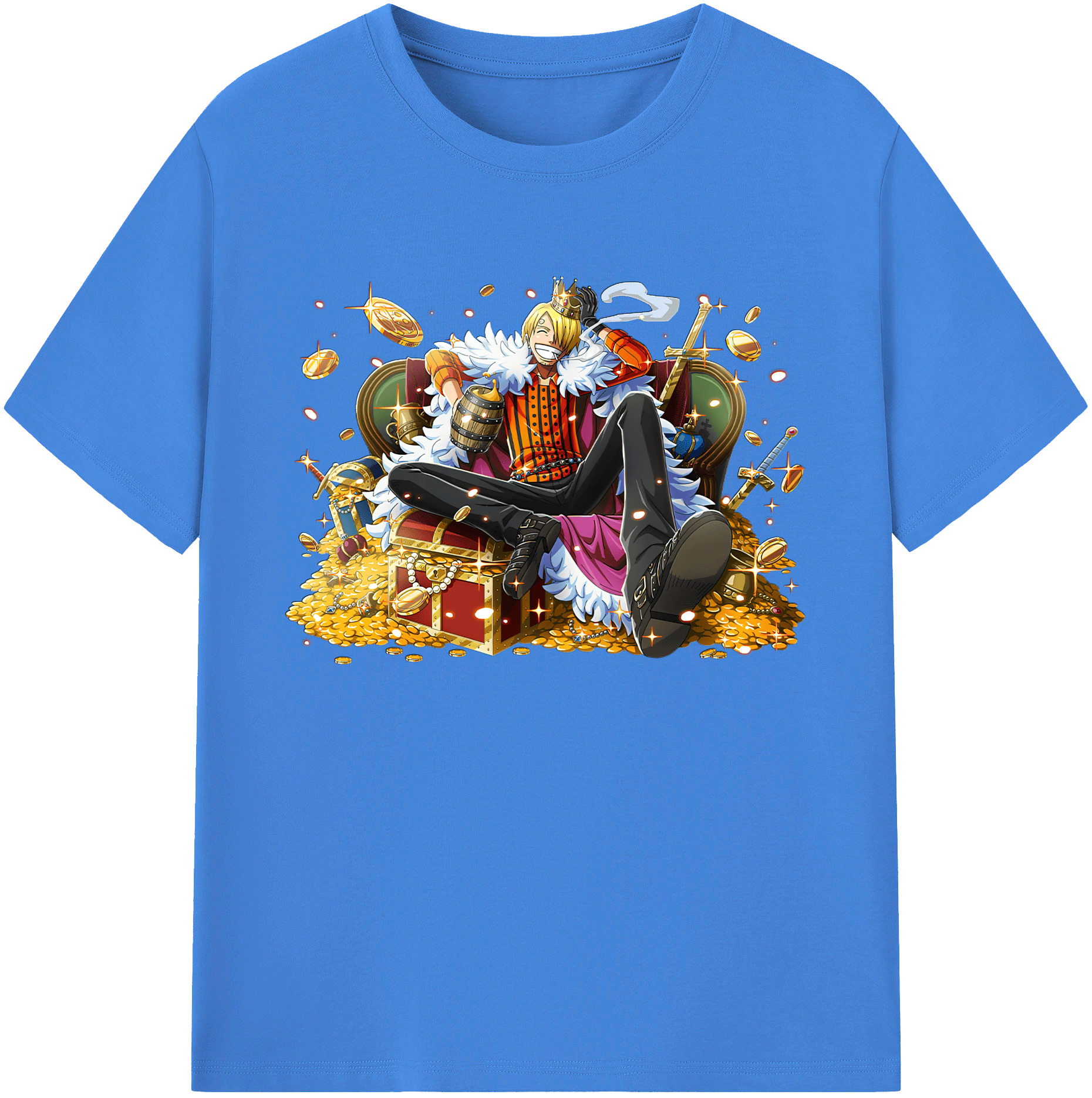 （画像用） ワンピース サンジ ONE PIECE Sanji 綿100％ メンズ半袖Tシャツ｜肌触りやわらか＆通気性