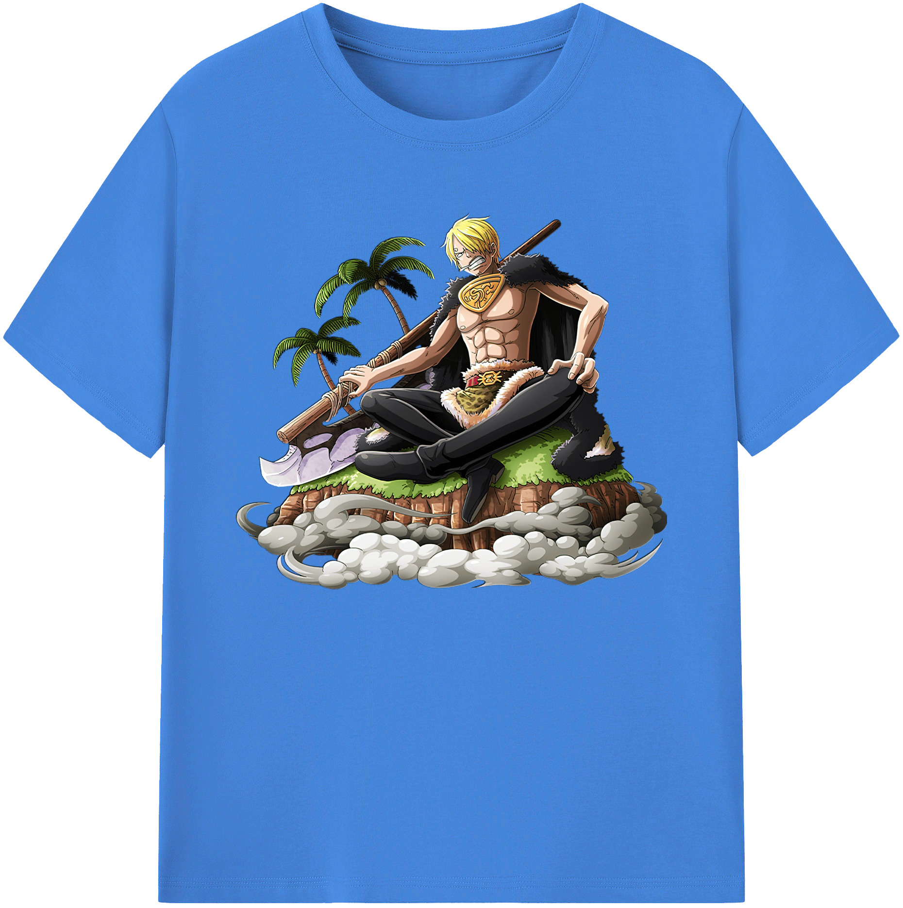 （画像用） ワンピース サンジ ONE PIECE Sanji 綿100％ メンズ半袖Tシャツ｜肌触りやわらか＆通気性