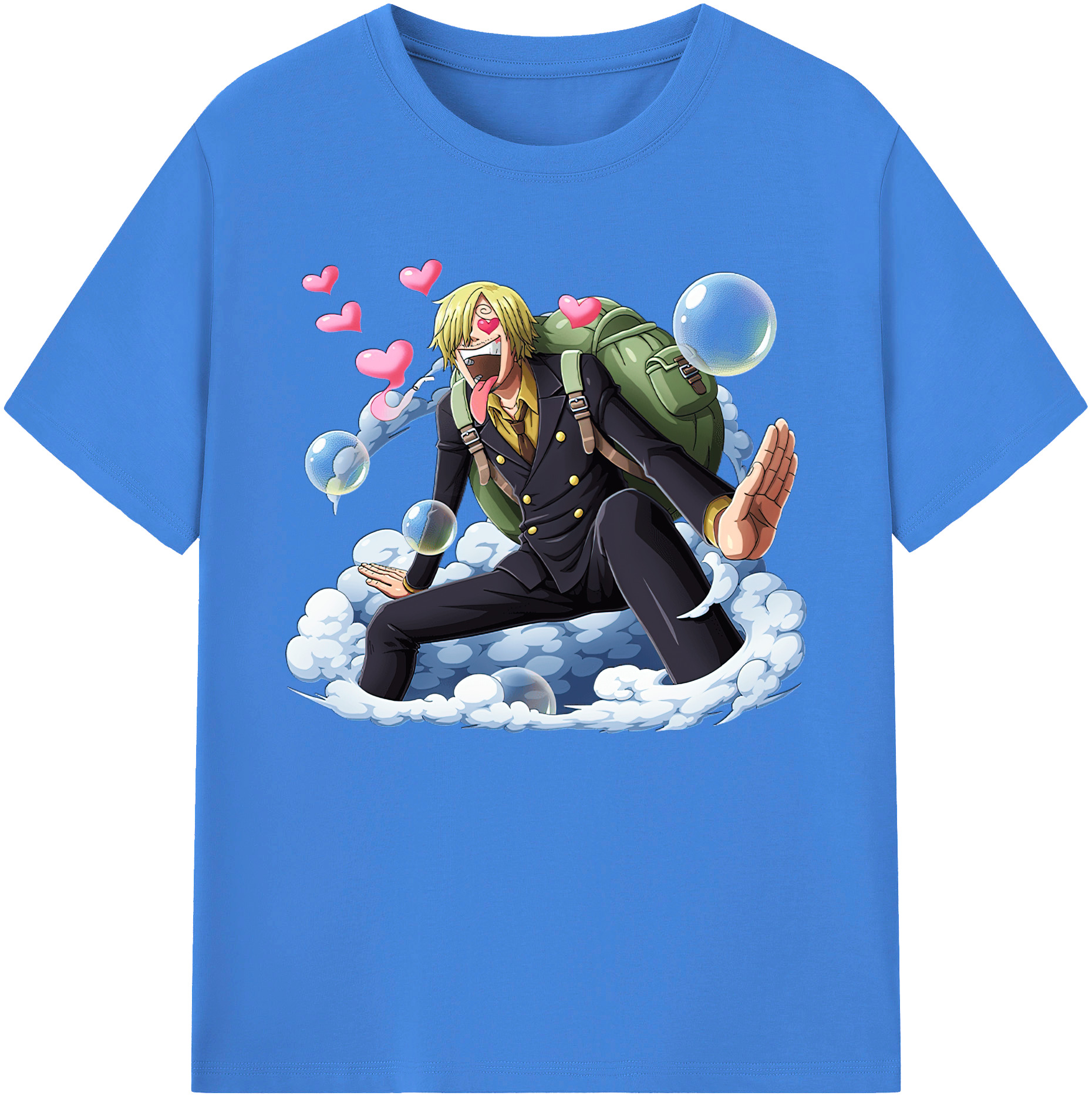 （画像用） ワンピース サンジ ONE PIECE Sanji 綿100％ メンズ半袖Tシャツ｜肌触りやわらか＆通気性