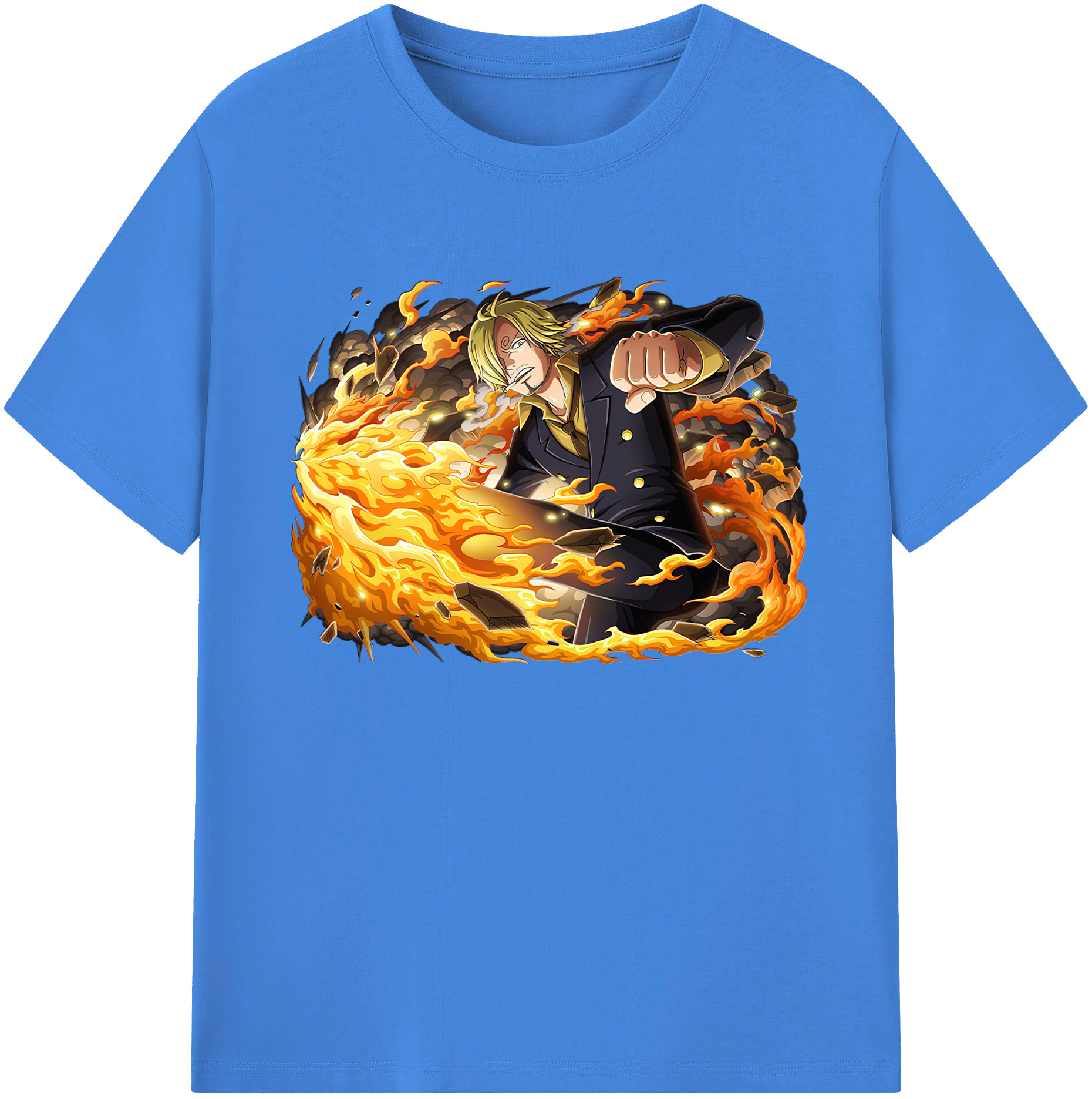 （画像用） ワンピース サンジ ONE PIECE Sanji 綿100％ メンズ半袖Tシャツ｜肌触りやわらか＆通気性