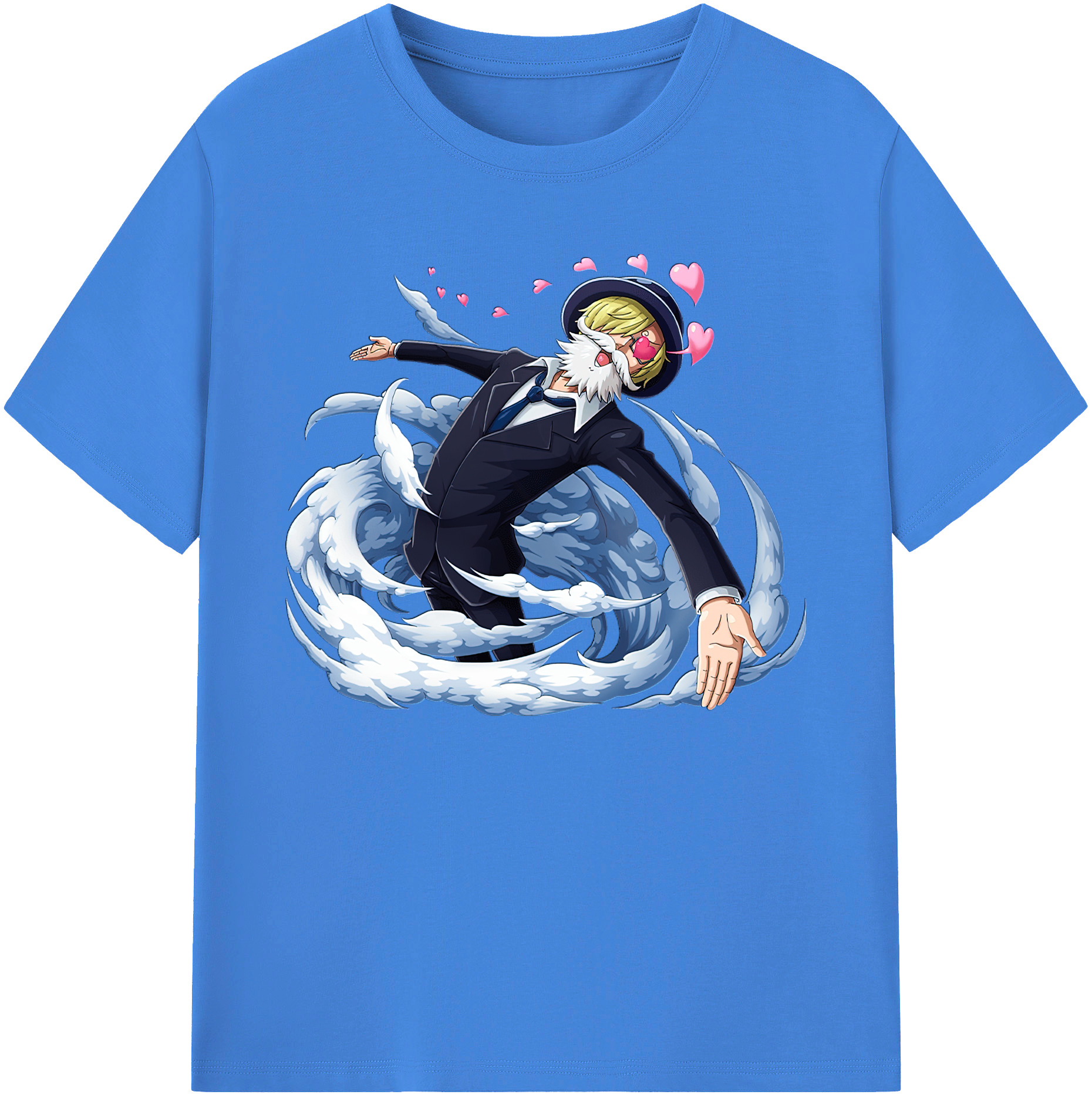 （画像用） ワンピース サンジ ONE PIECE Sanji 綿100％ メンズ半袖Tシャツ｜肌触りやわらか＆通気性