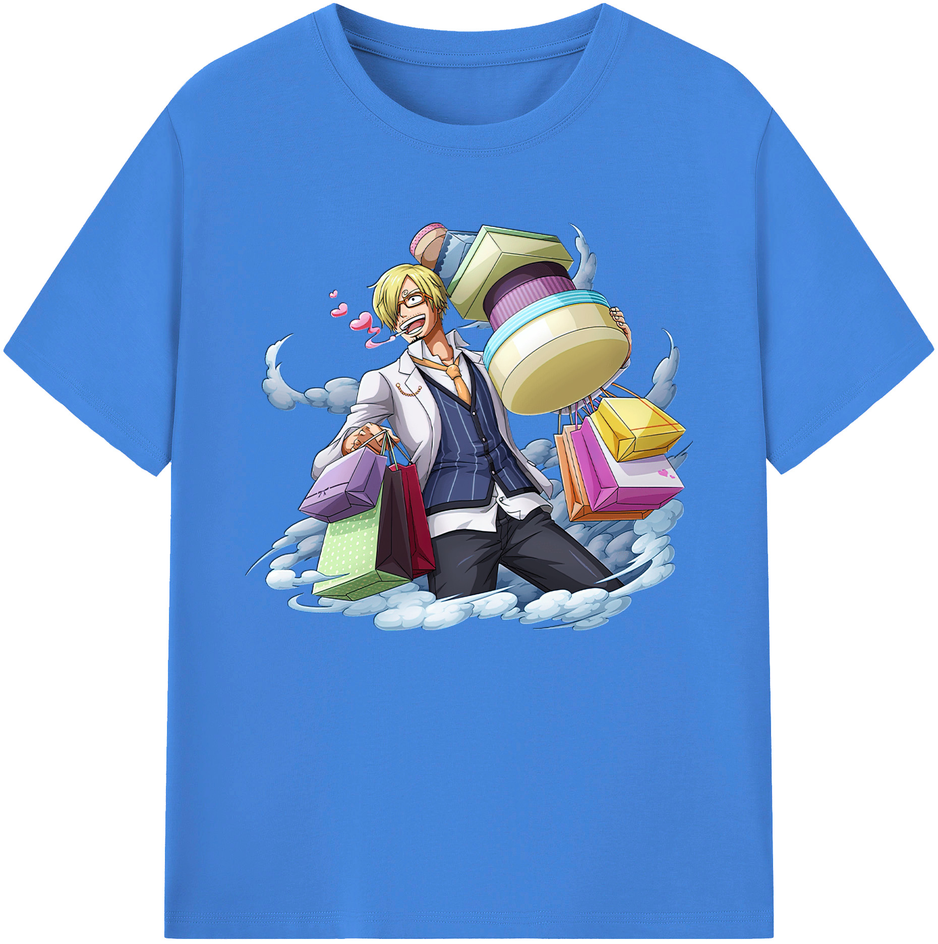 （画像用） ワンピース サンジ ONE PIECE Sanji 綿100％ メンズ半袖Tシャツ｜肌触りやわらか＆通気性