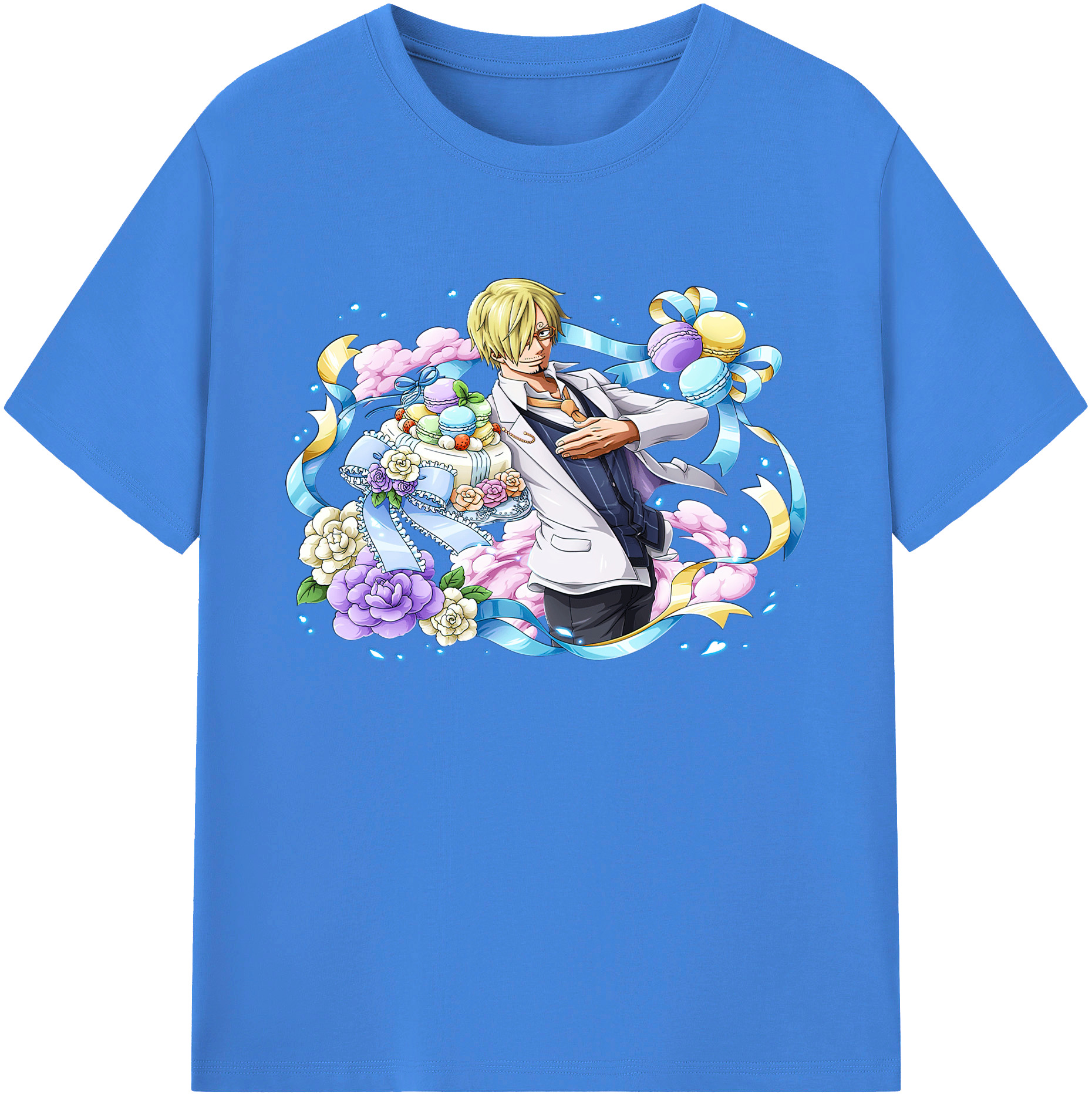 （画像用） ワンピース サンジ ONE PIECE Sanji 綿100％ メンズ半袖Tシャツ｜肌触りやわらか＆通気性