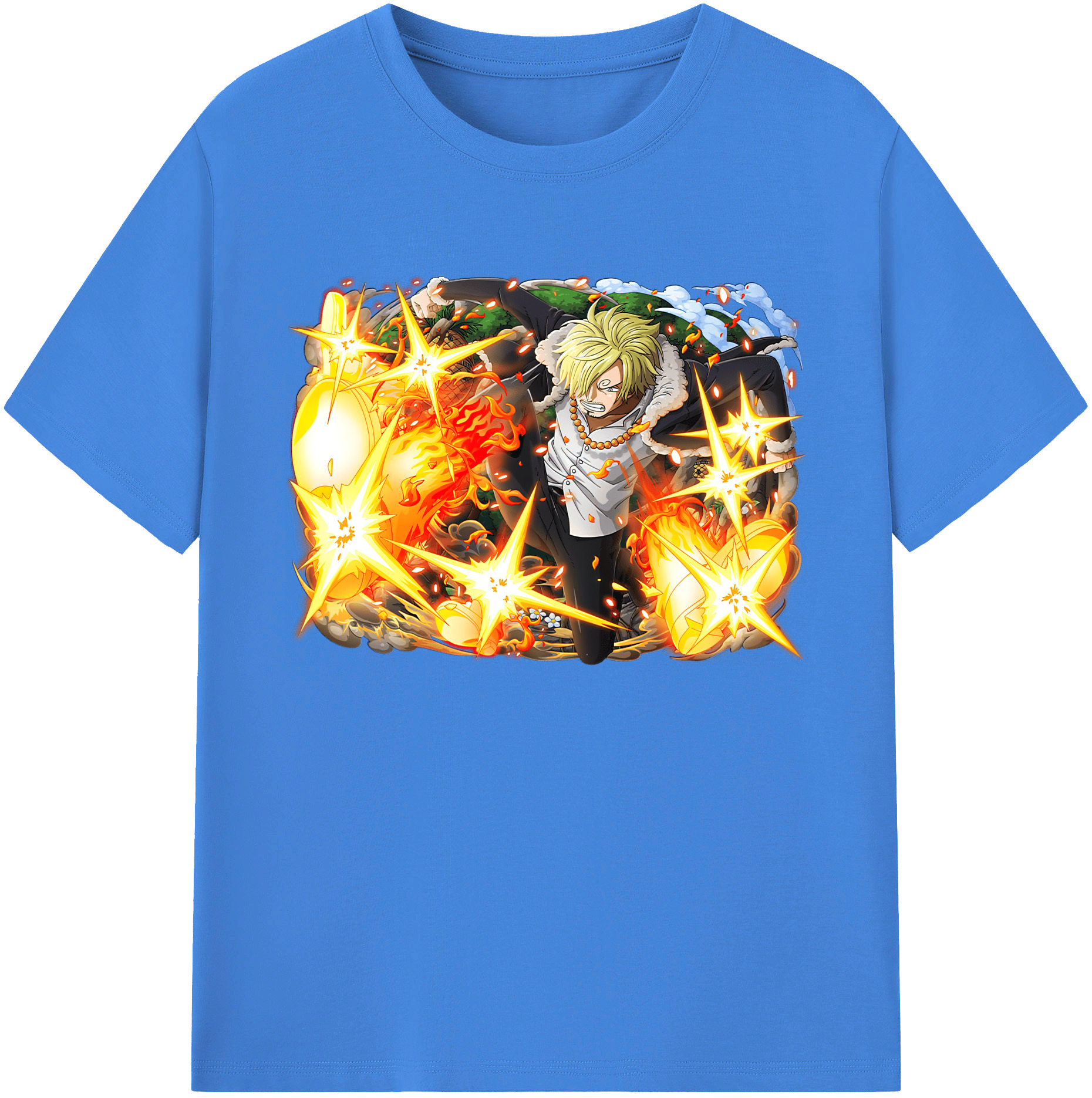（画像用） ワンピース サンジ ONE PIECE Sanji 綿100％ メンズ半袖Tシャツ｜肌触りやわらか＆通気性