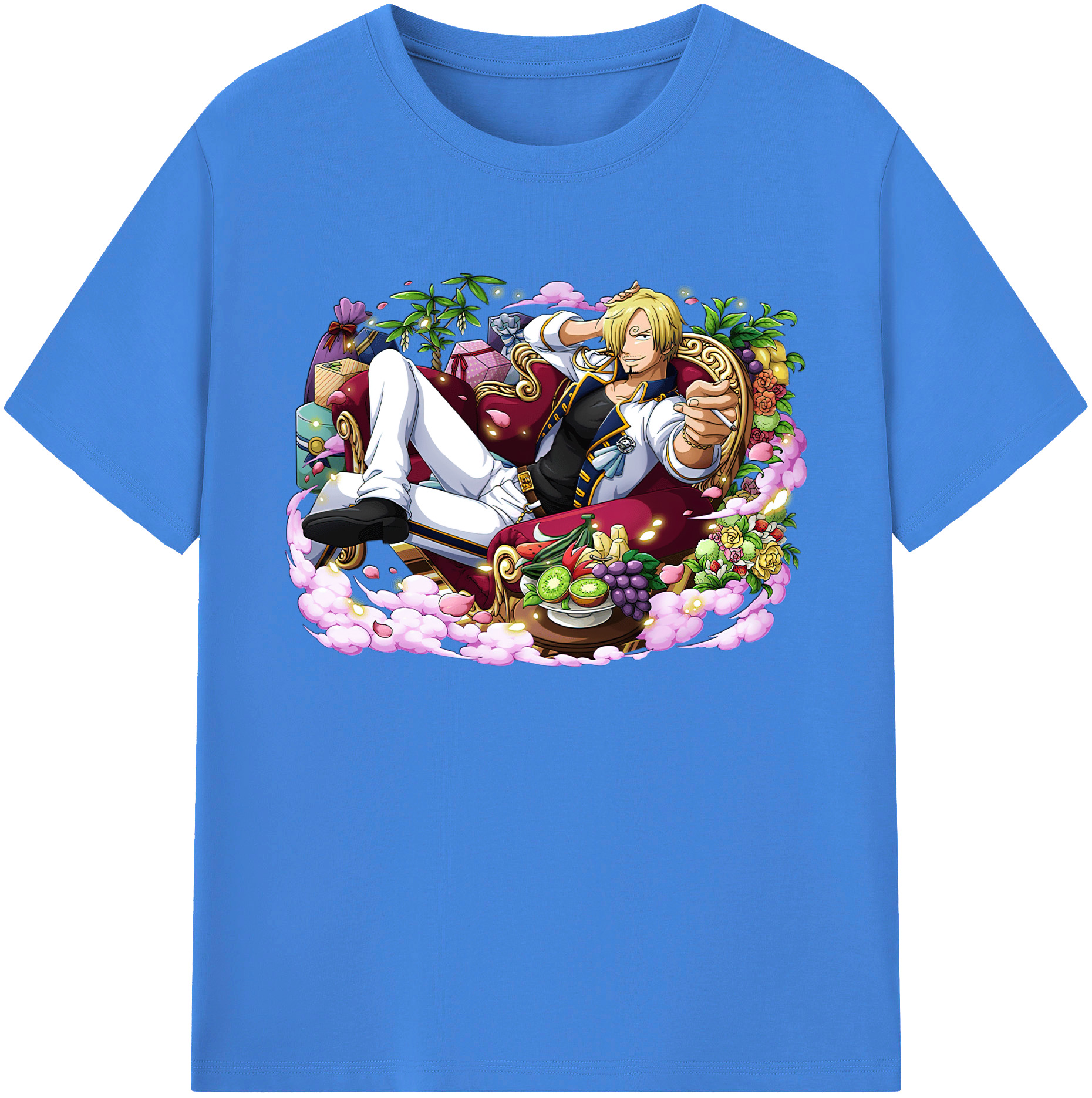 （画像用） ワンピース サンジ ONE PIECE Sanji 綿100％ メンズ半袖Tシャツ｜肌触りやわらか＆通気性