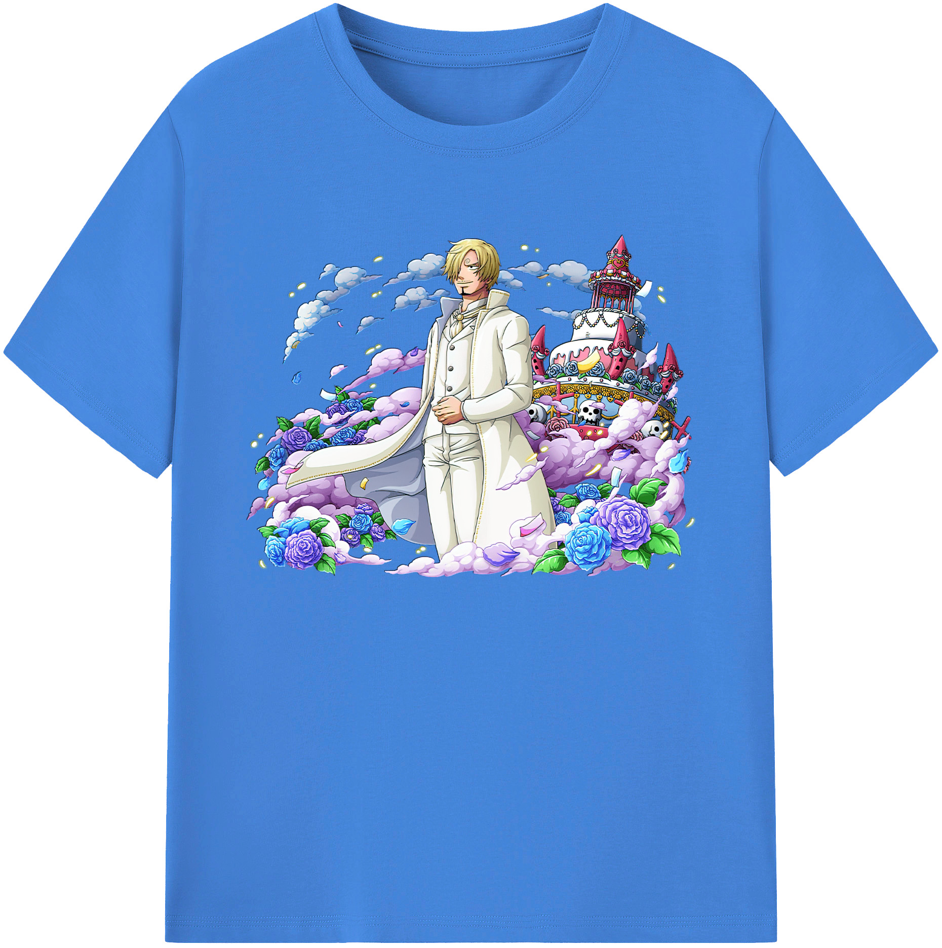 （画像用） ワンピース サンジ ONE PIECE Sanji 綿100％ メンズ半袖Tシャツ｜肌触りやわらか＆通気性