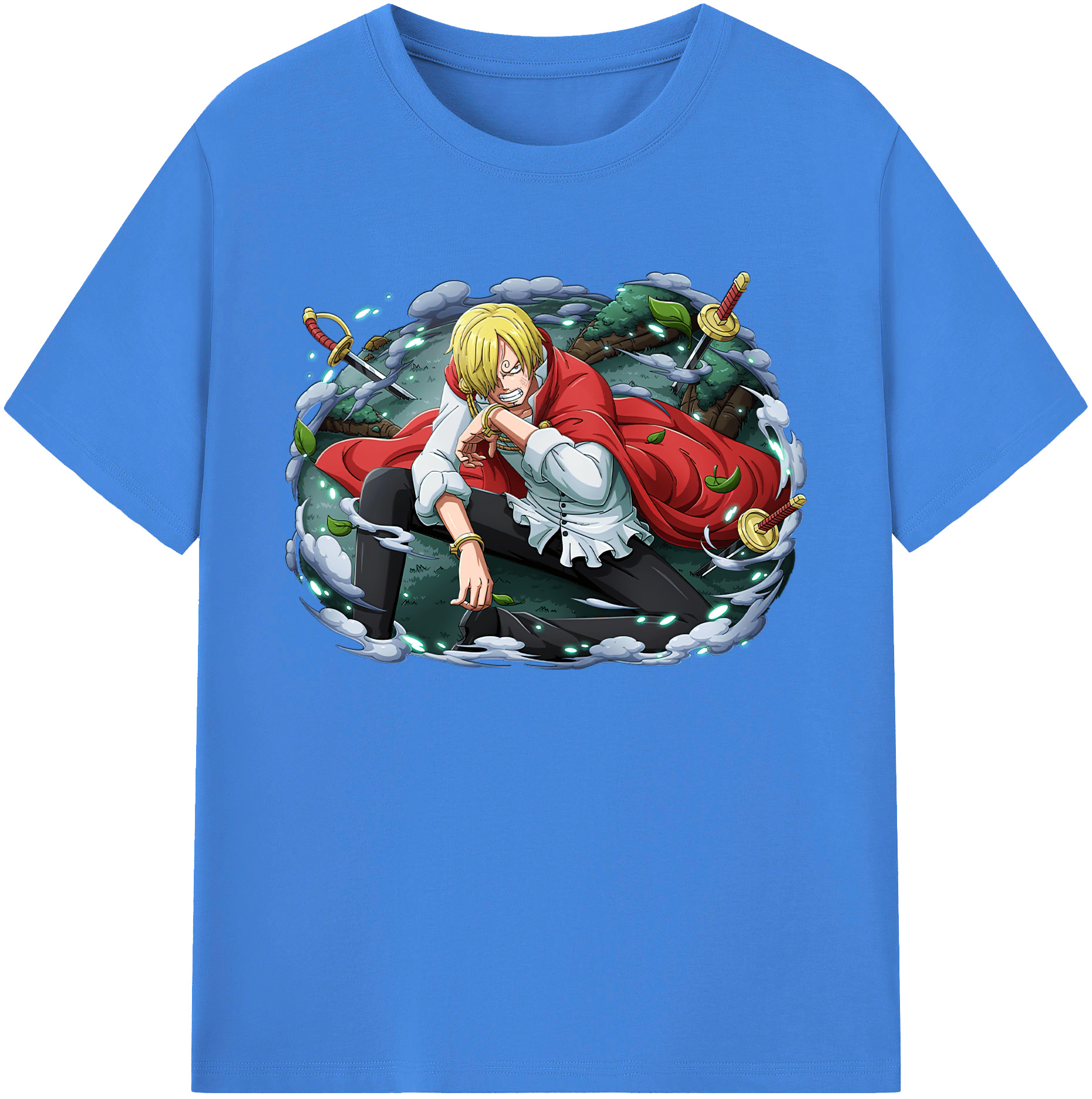 （画像用） ワンピース サンジ ONE PIECE Sanji 綿100％ メンズ半袖Tシャツ｜肌触りやわらか＆通気性