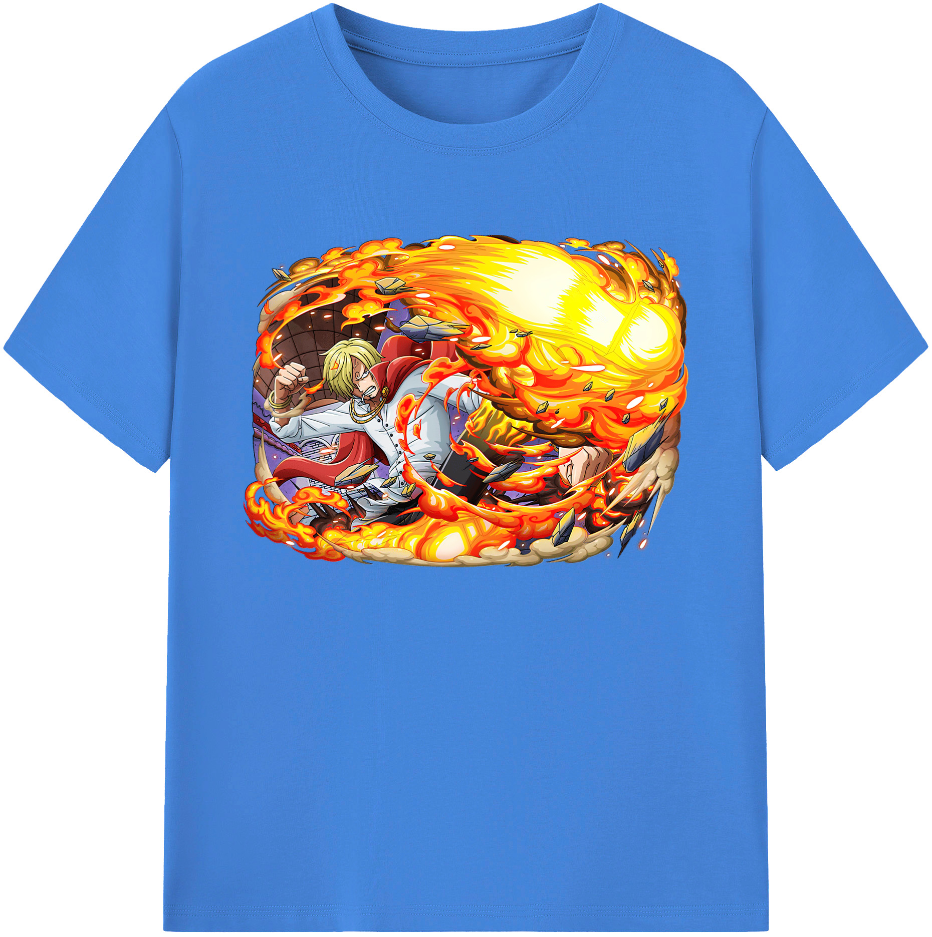 （画像用） ワンピース サンジ ONE PIECE Sanji 綿100％ メンズ半袖Tシャツ｜肌触りやわらか＆通気性
