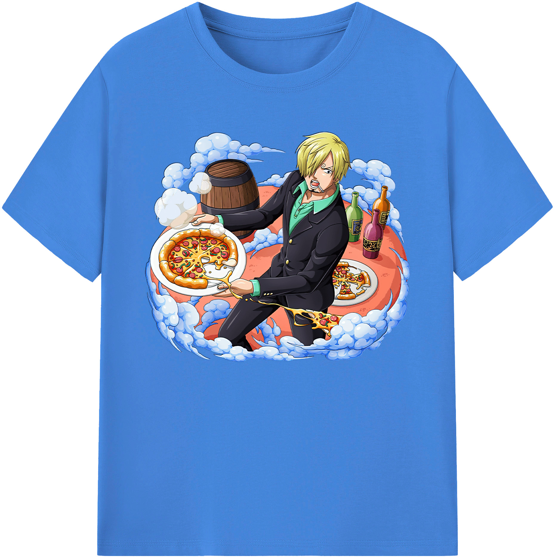 （画像用） ワンピース サンジ ONE PIECE Sanji 綿100％ メンズ半袖Tシャツ｜肌触りやわらか＆通気性