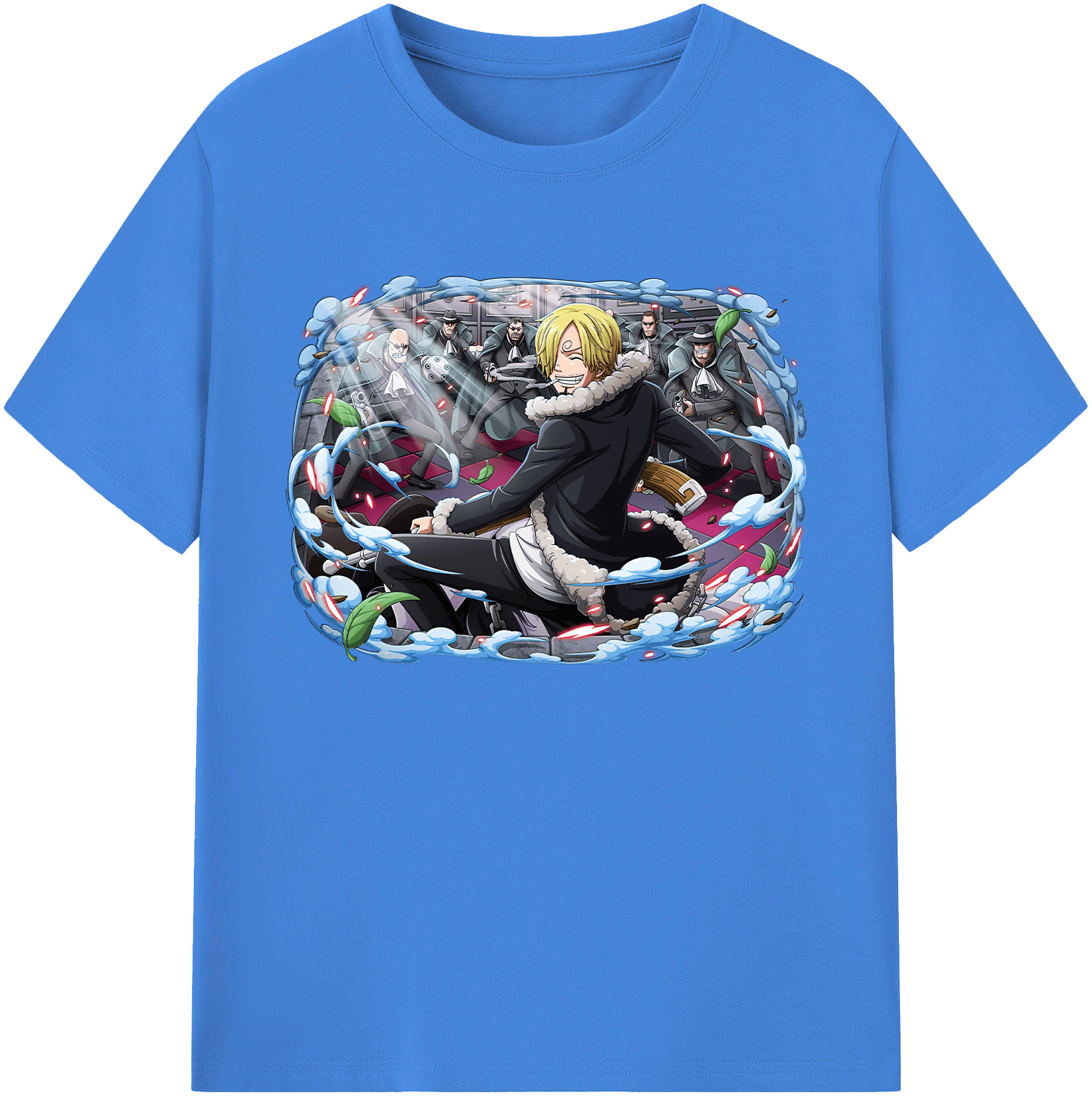 （画像用） ワンピース サンジ ONE PIECE Sanji 綿100％ メンズ半袖Tシャツ｜肌触りやわらか＆通気性
