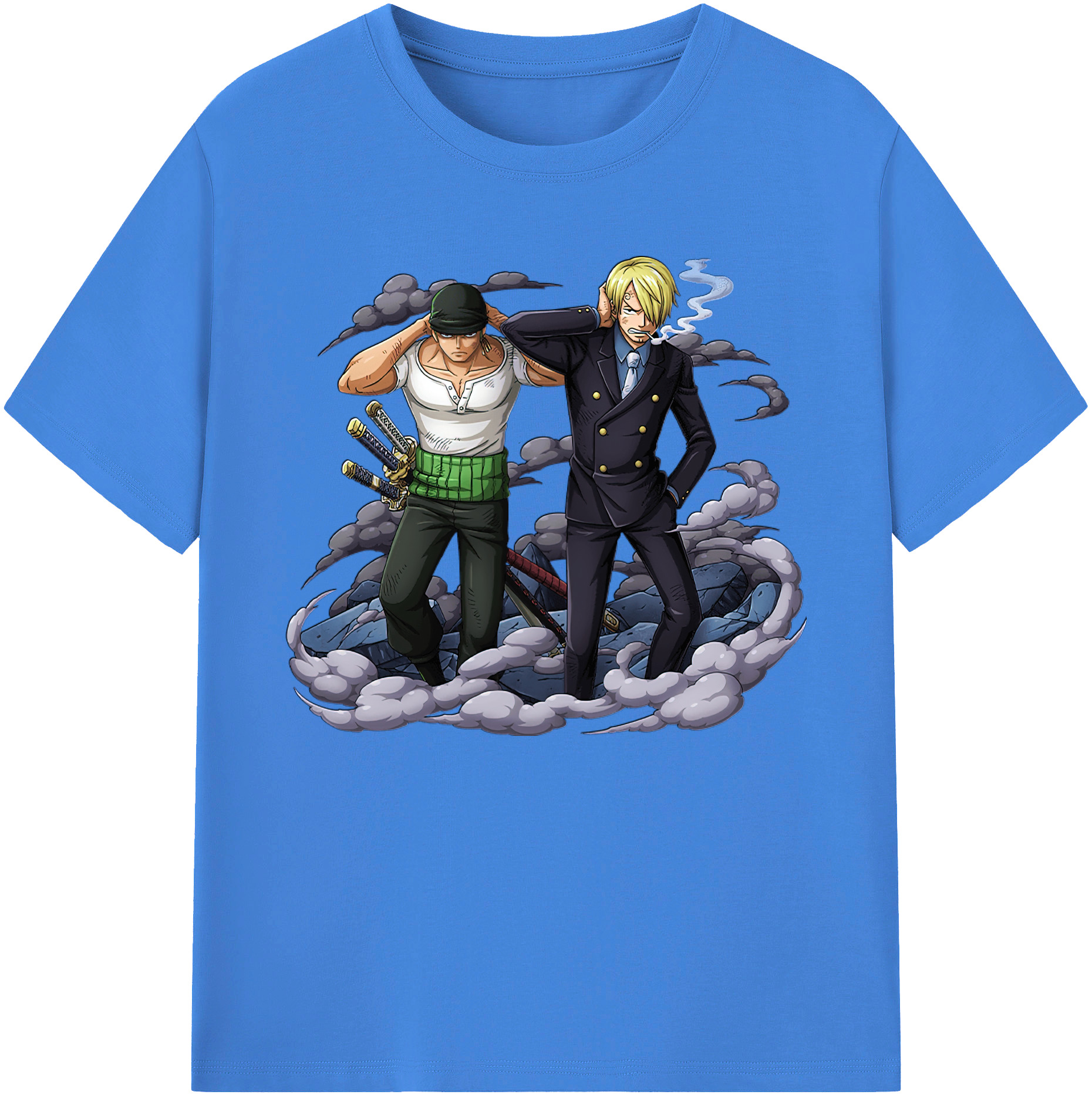 （画像用） ワンピース サンジ ONE PIECE Sanji 綿100％ メンズ半袖Tシャツ｜肌触りやわらか＆通気性