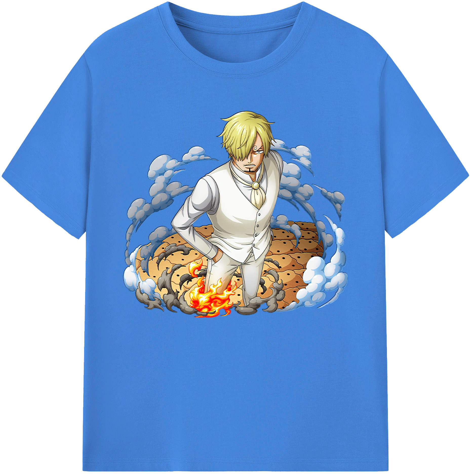 （画像用） ワンピース サンジ ONE PIECE Sanji 綿100％ メンズ半袖Tシャツ｜肌触りやわらか＆通気性