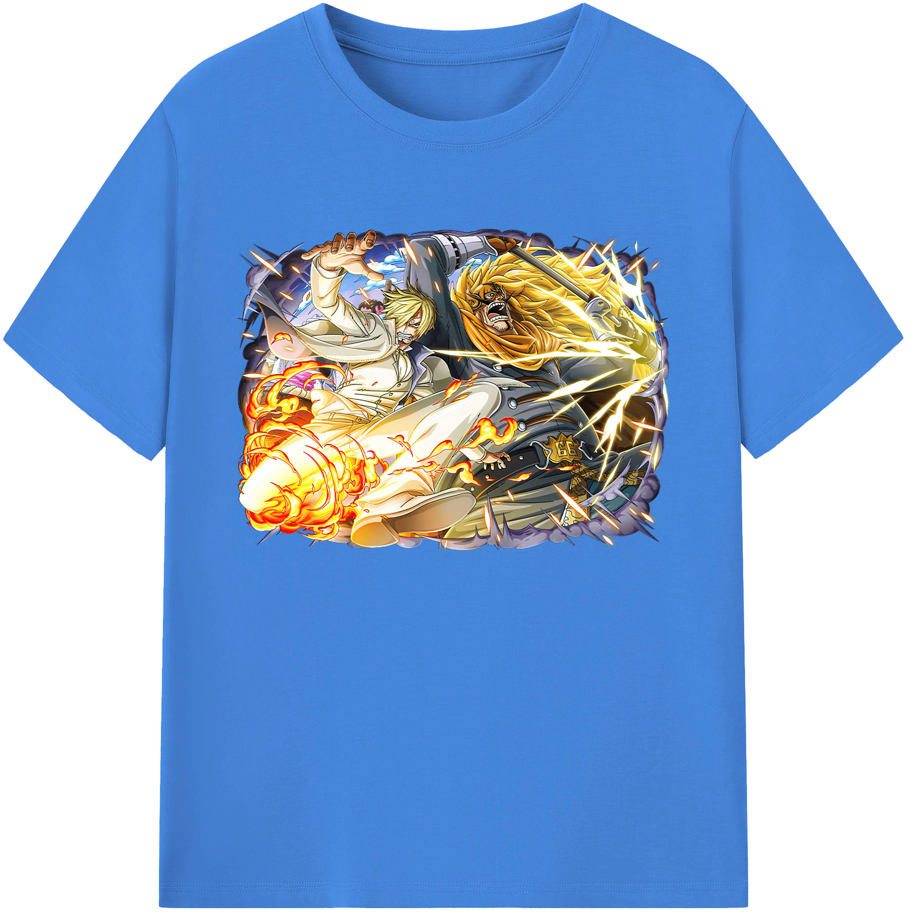 （画像用） ワンピース サンジ ONE PIECE Sanji 綿100％ メンズ半袖Tシャツ｜肌触りやわらか＆通気性