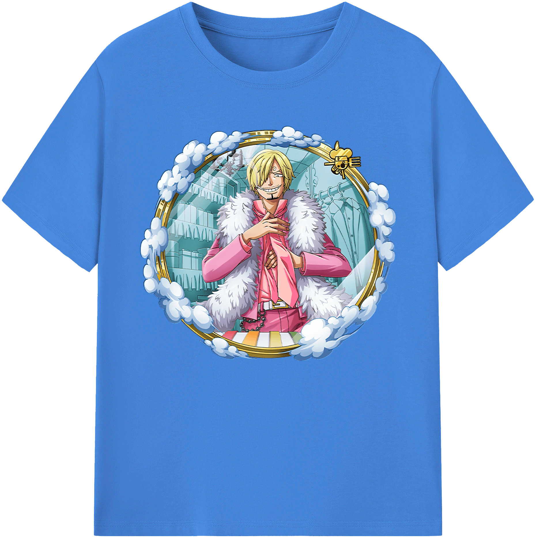 （画像用） ワンピース サンジ ONE PIECE Sanji 綿100％ メンズ半袖Tシャツ｜肌触りやわらか＆通気性