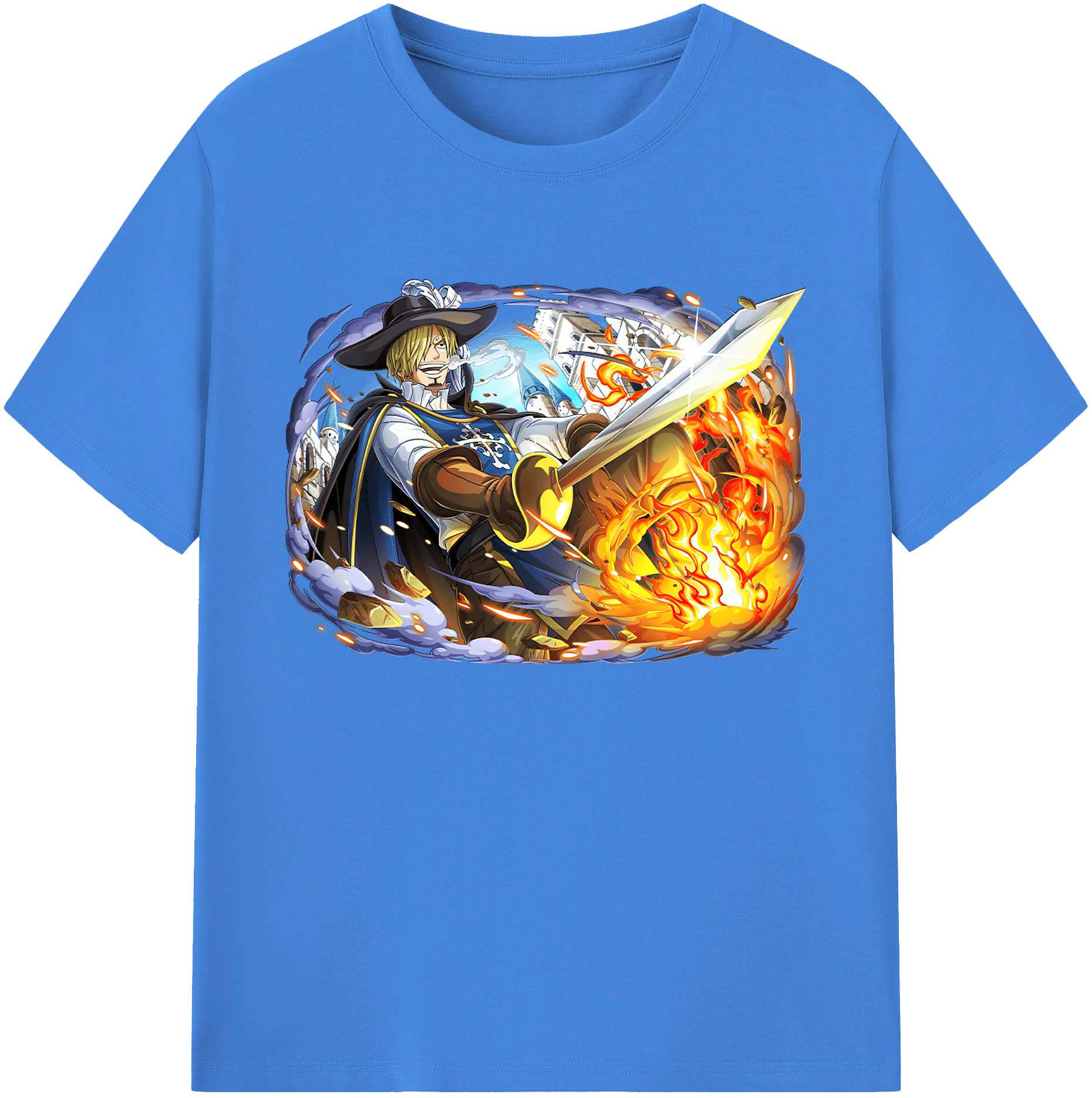 （画像用） ワンピース サンジ ONE PIECE Sanji 綿100％ メンズ半袖Tシャツ｜肌触りやわらか＆通気性