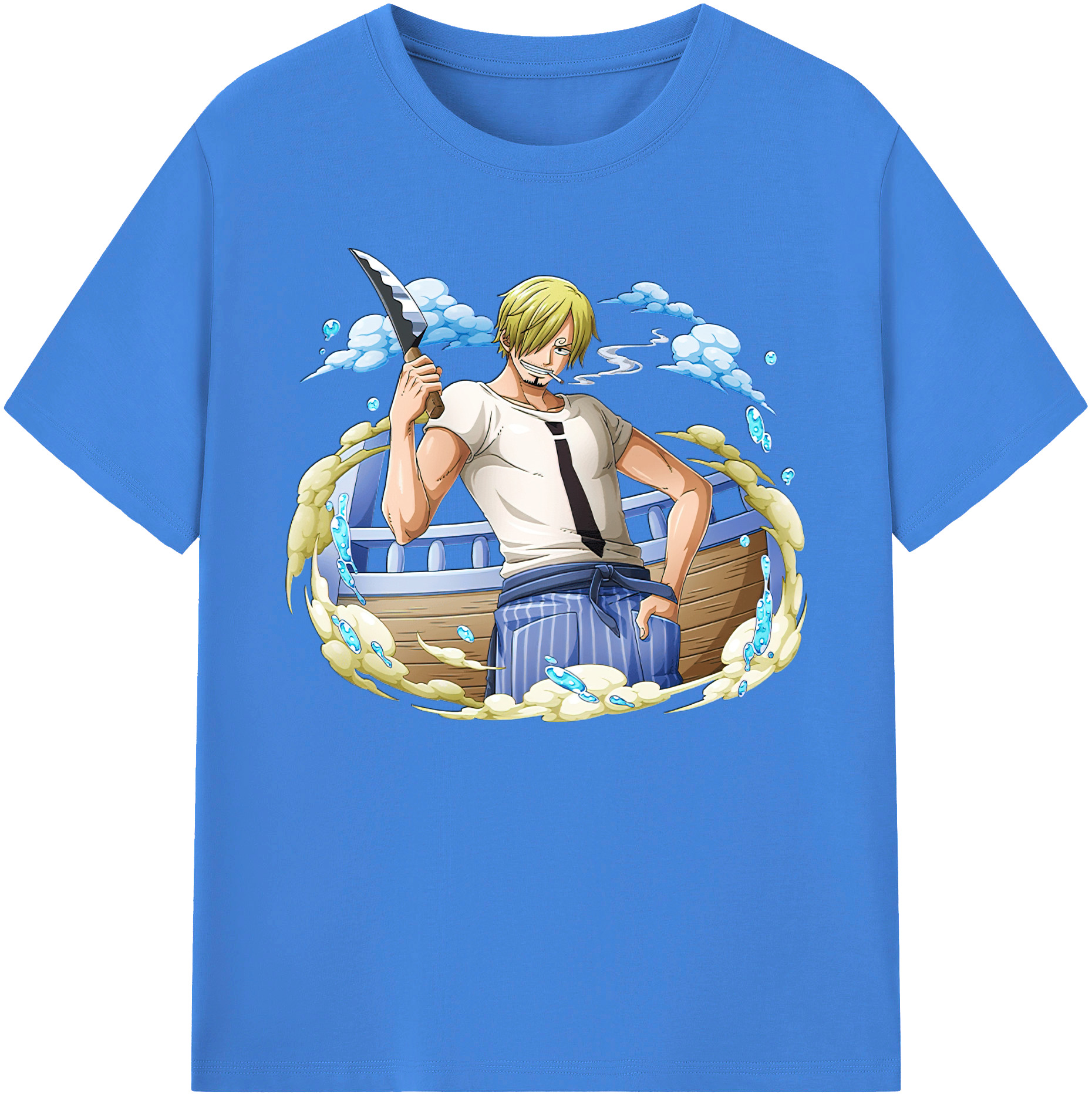 （画像用） ワンピース サンジ ONE PIECE Sanji 綿100％ メンズ半袖Tシャツ｜肌触りやわらか＆通気性