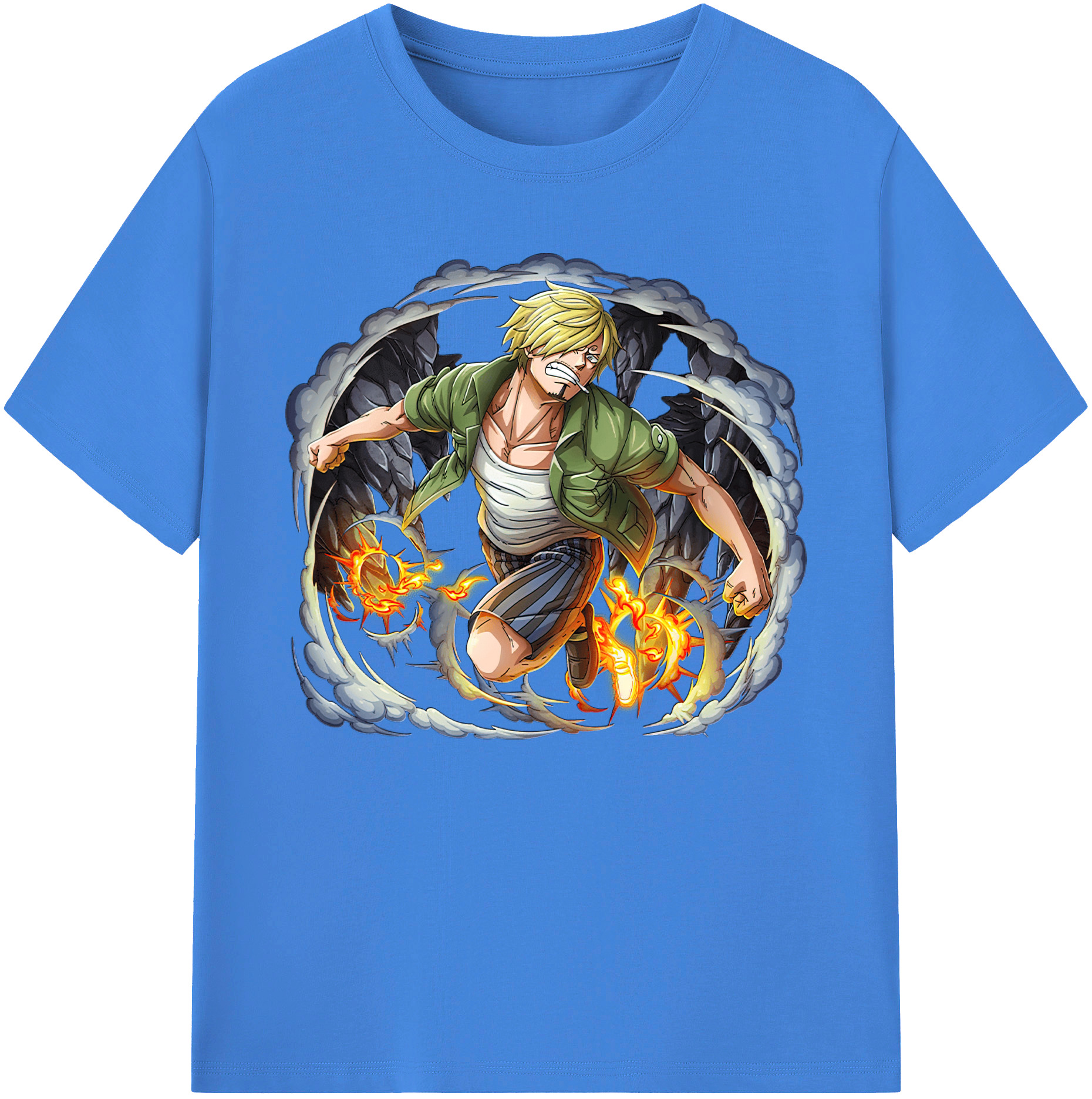（画像用） ワンピース サンジ ONE PIECE Sanji 綿100％ メンズ半袖Tシャツ｜肌触りやわらか＆通気性