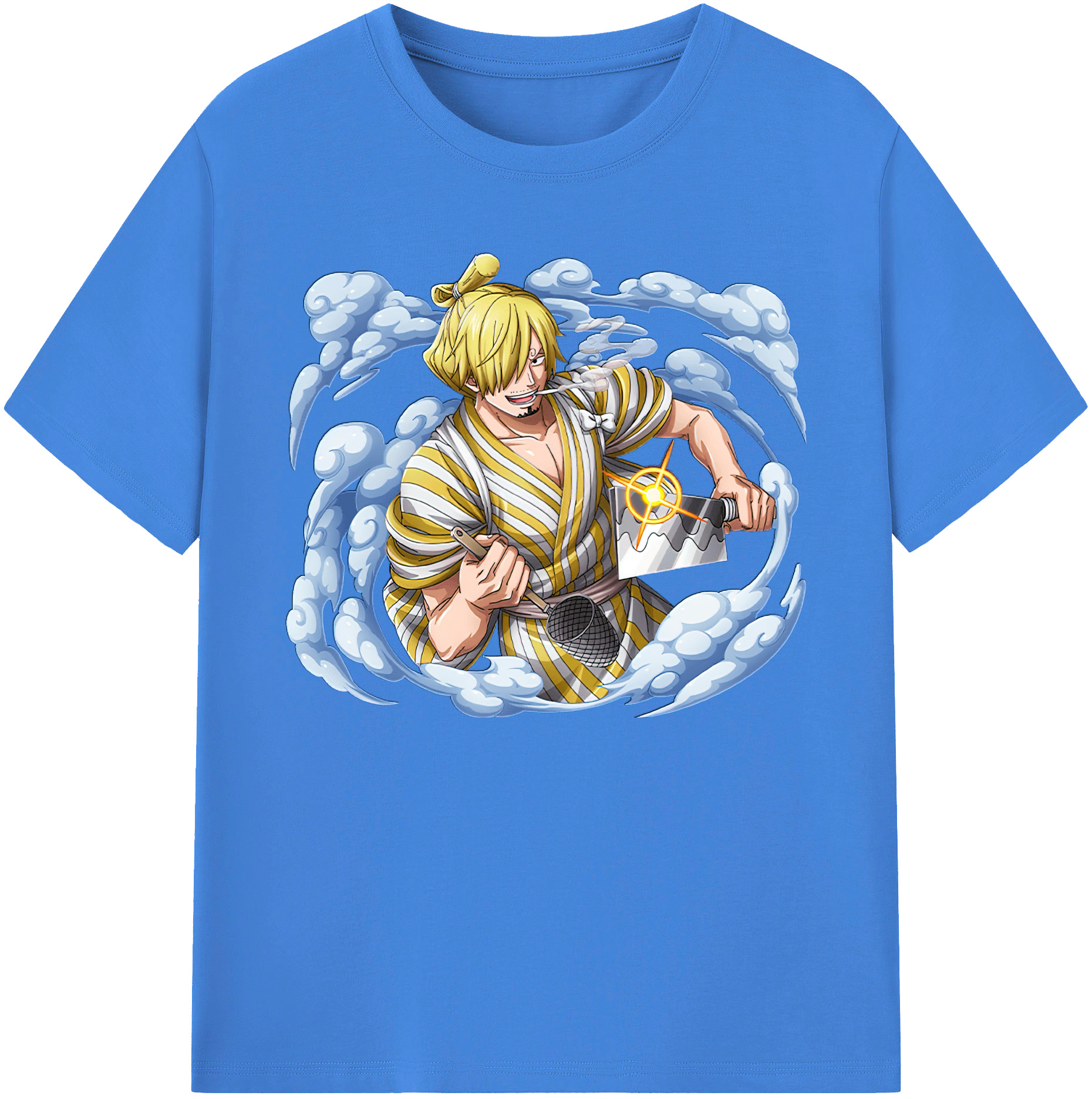 （画像用） ワンピース サンジ ONE PIECE Sanji 綿100％ メンズ半袖Tシャツ｜肌触りやわらか＆通気性