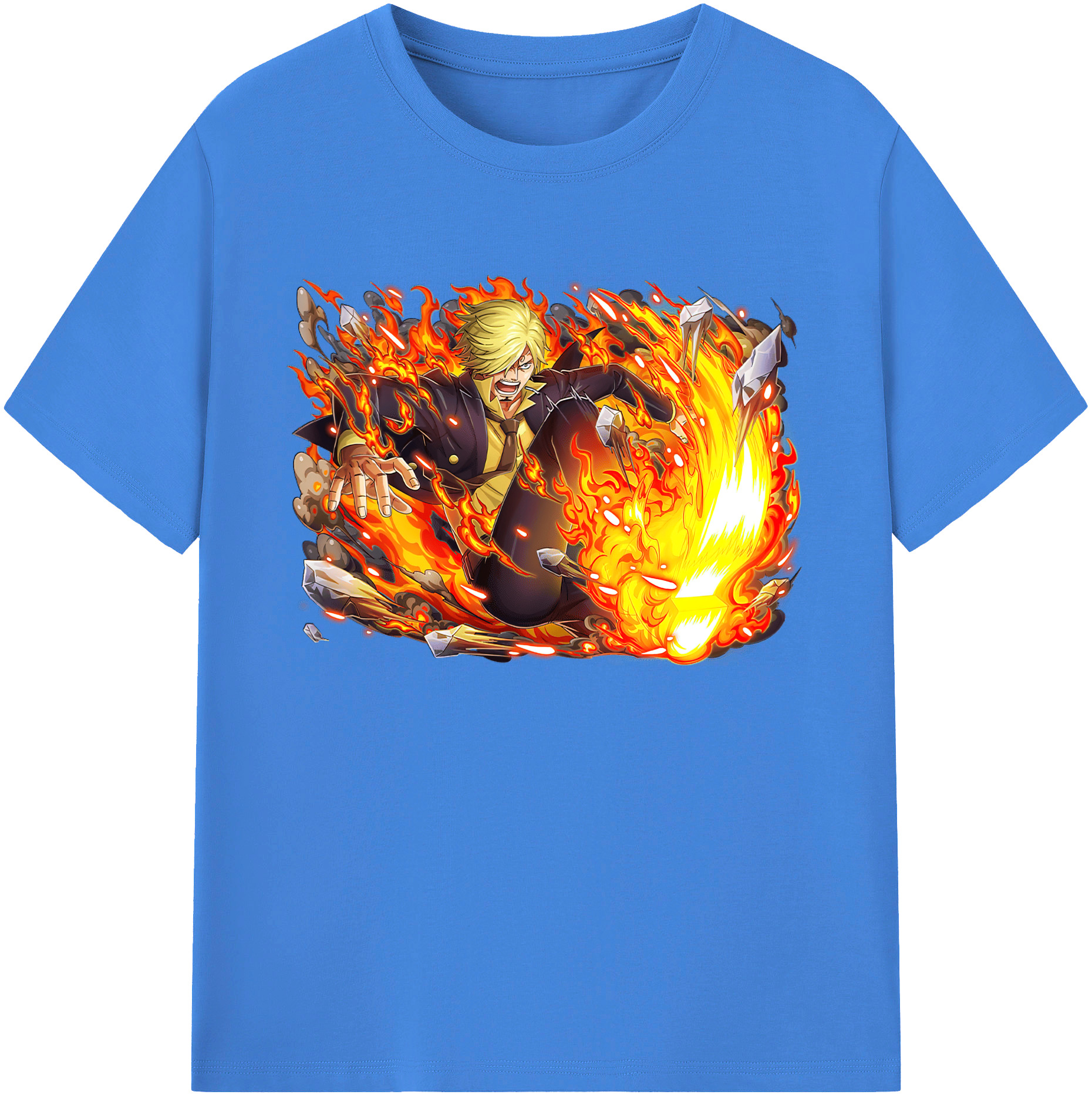 （画像用） ワンピース サンジ ONE PIECE Sanji 綿100％ メンズ半袖Tシャツ｜肌触りやわらか＆通気性