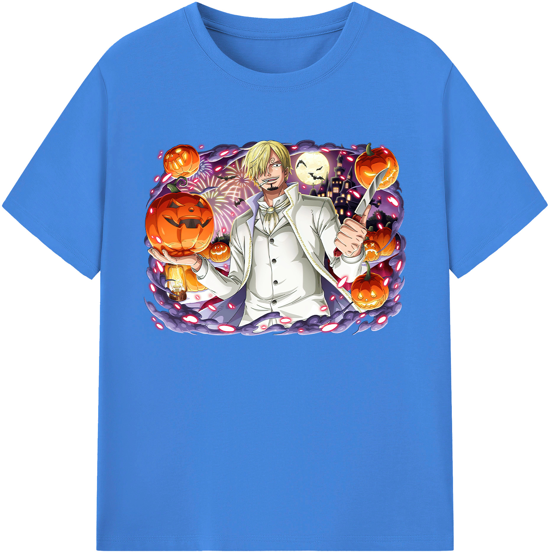 （画像用） ワンピース サンジ ONE PIECE Sanji 綿100％ メンズ半袖Tシャツ｜肌触りやわらか＆通気性