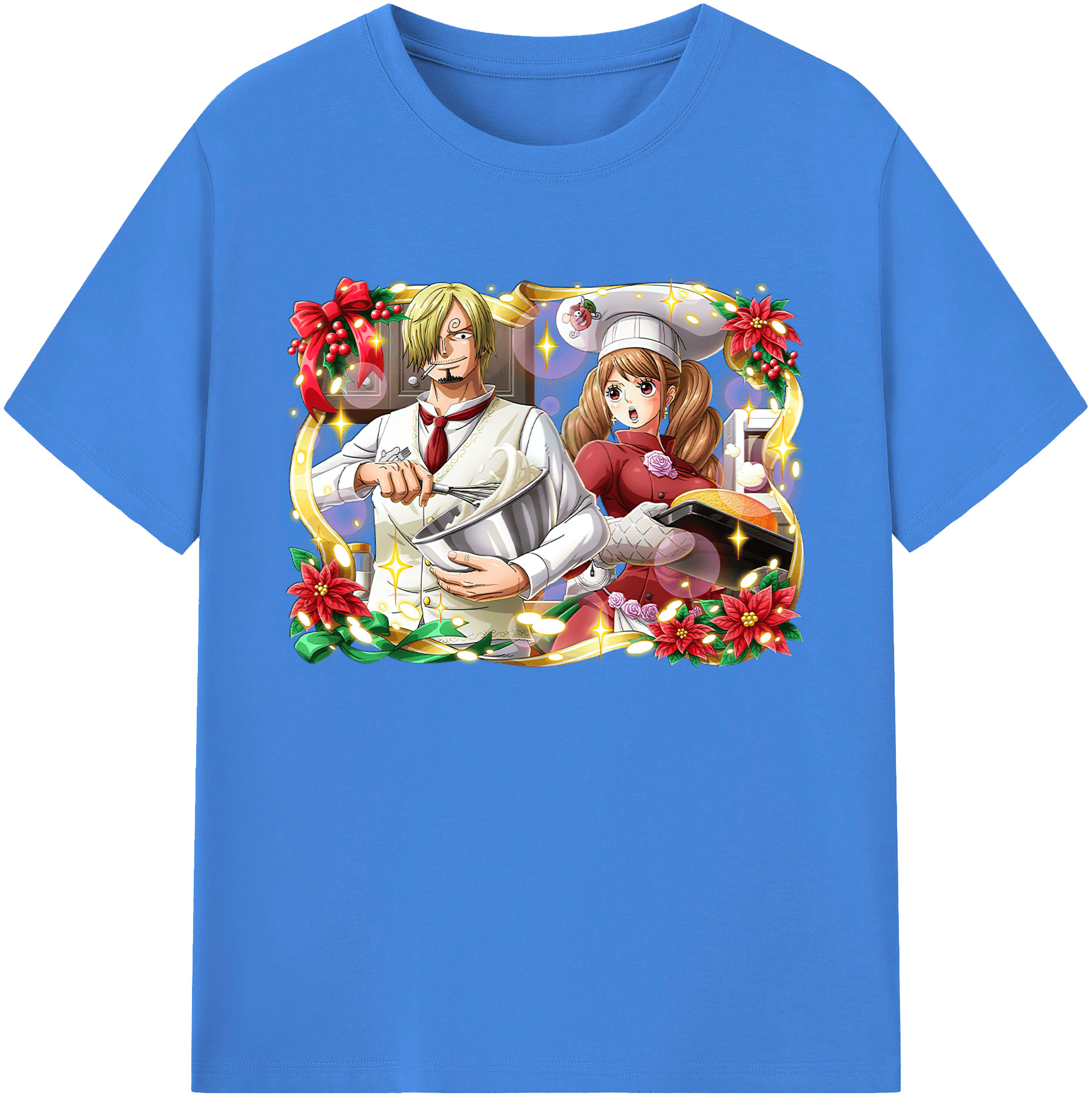 （画像用） ワンピース サンジ ONE PIECE Sanji 綿100％ メンズ半袖Tシャツ｜肌触りやわらか＆通気性