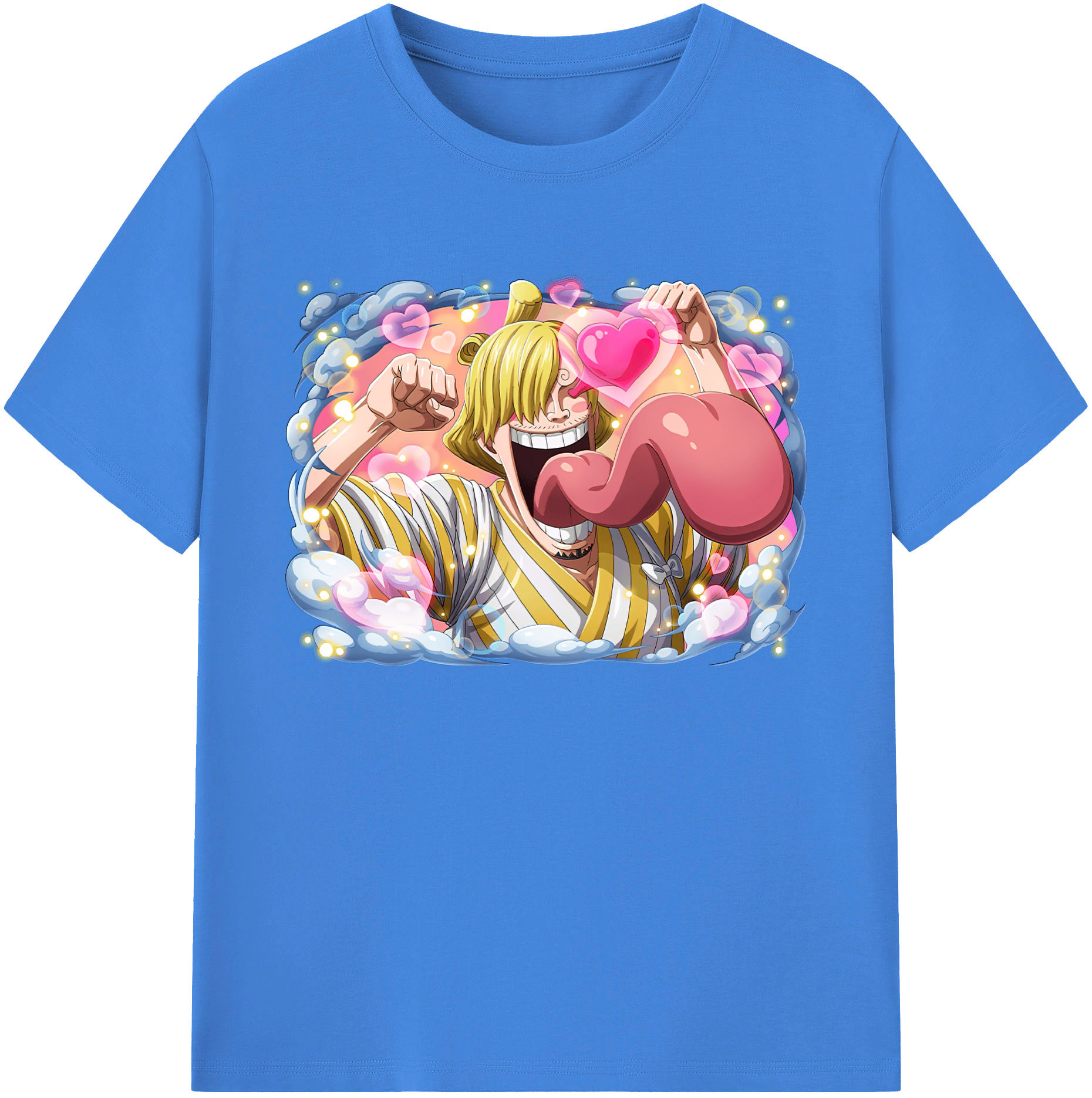 （画像用） ワンピース サンジ ONE PIECE Sanji 綿100％ メンズ半袖Tシャツ｜肌触りやわらか＆通気性