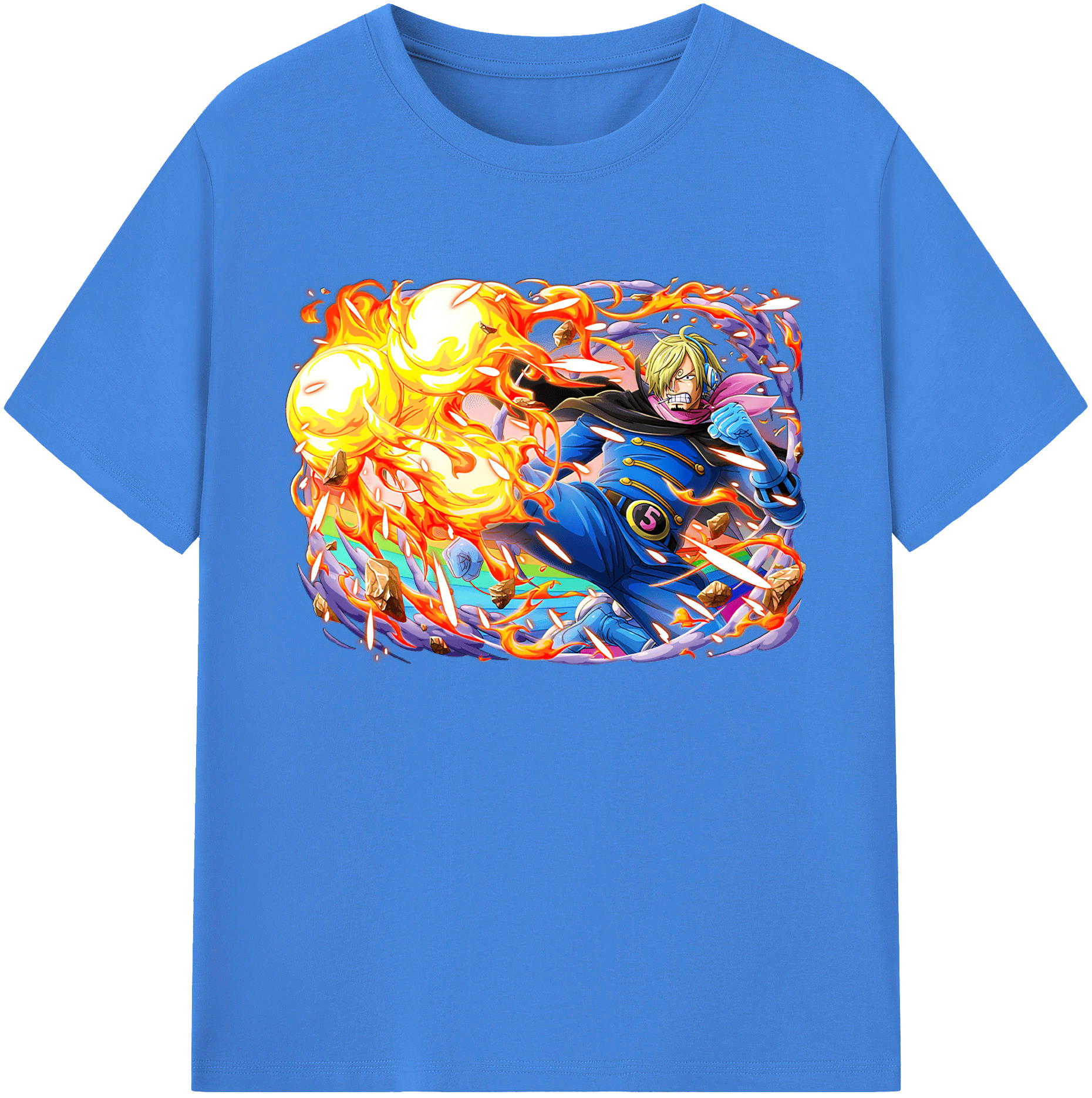 （画像用） ワンピース サンジ ONE PIECE Sanji 綿100％ メンズ半袖Tシャツ｜肌触りやわらか＆通気性