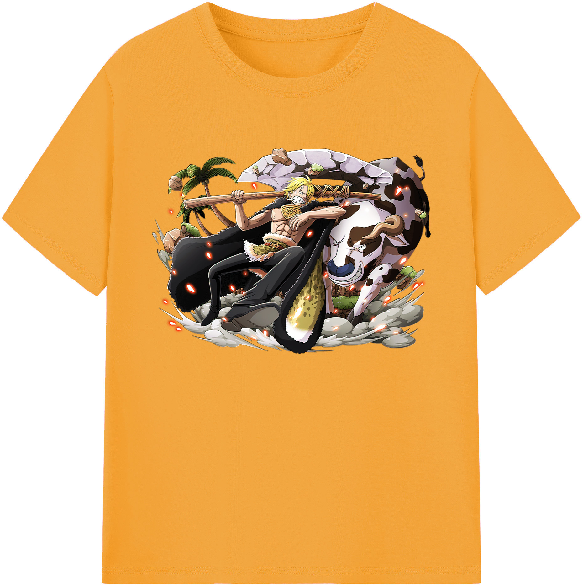 （画像用） ワンピース サンジ ONE PIECE Sanji 綿100％ メンズ半袖Tシャツ｜肌触りやわらか＆通気性