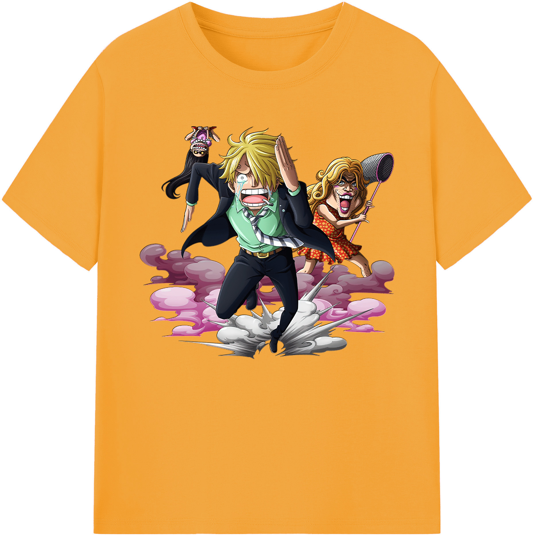 （画像用） ワンピース サンジ ONE PIECE Sanji 綿100％ メンズ半袖Tシャツ｜肌触りやわらか＆通気性