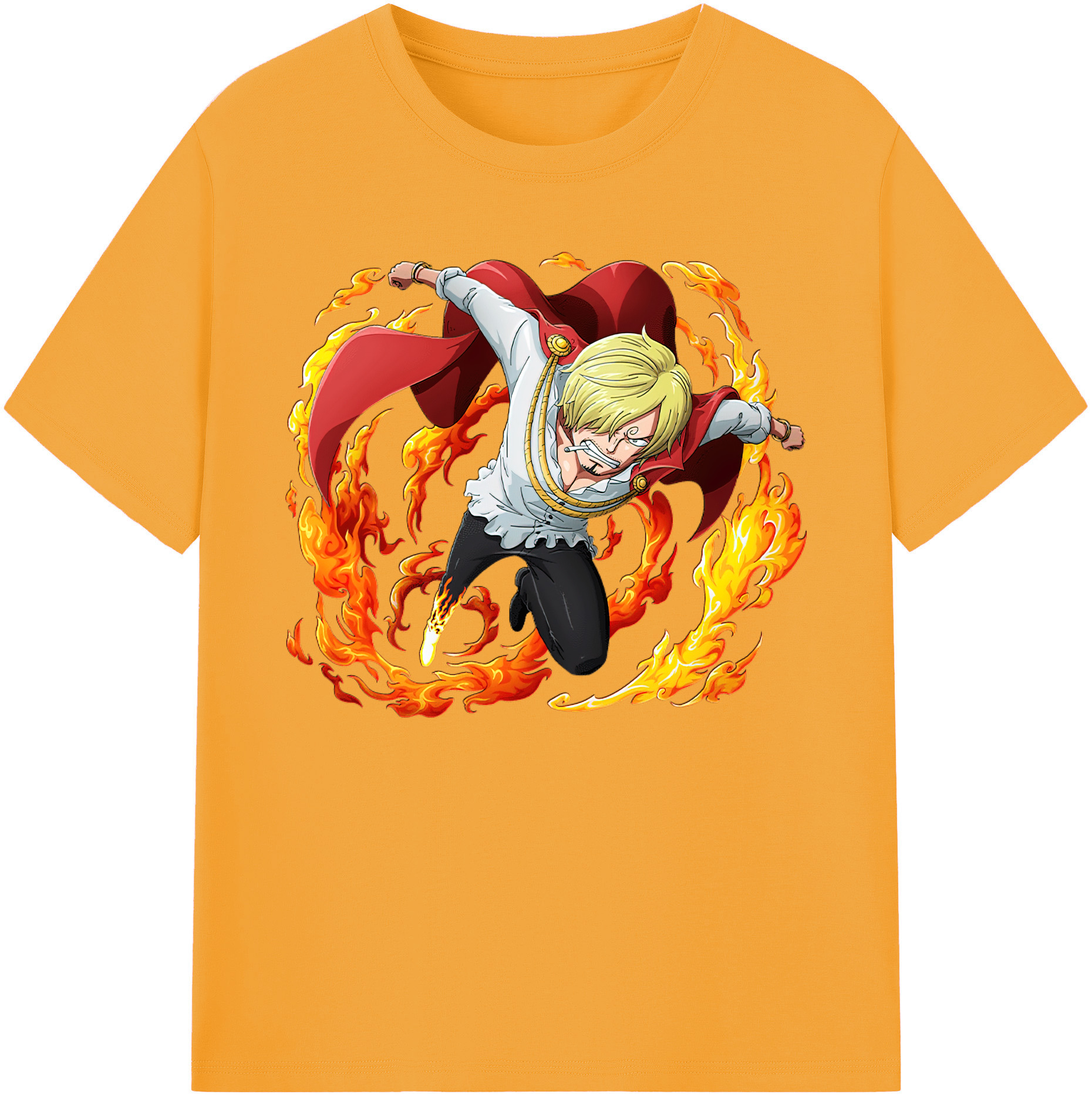 （画像用） ワンピース サンジ ONE PIECE Sanji 綿100％ メンズ半袖Tシャツ｜肌触りやわらか＆通気性