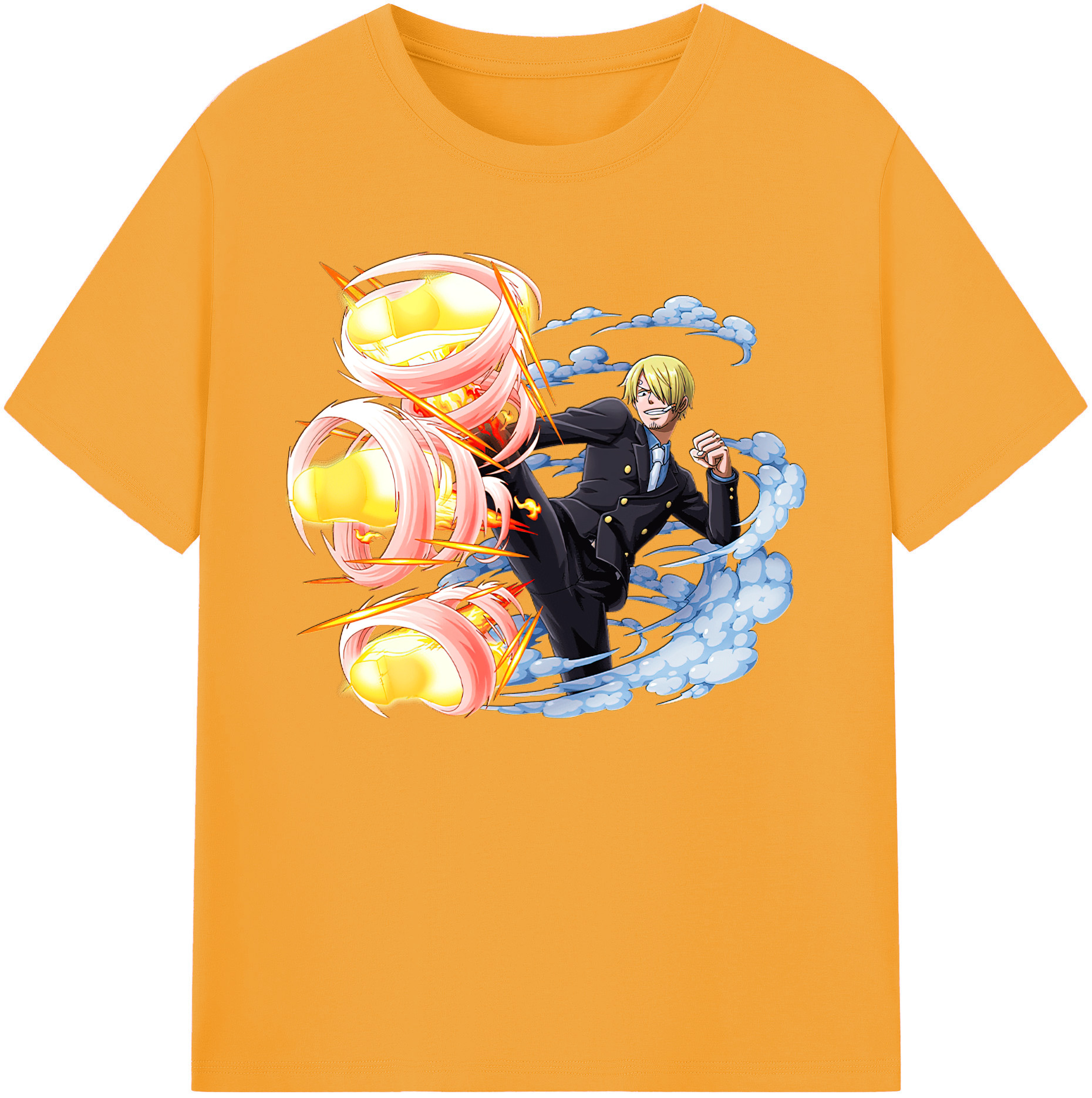（画像用） ワンピース サンジ ONE PIECE Sanji 綿100％ メンズ半袖Tシャツ｜肌触りやわらか＆通気性