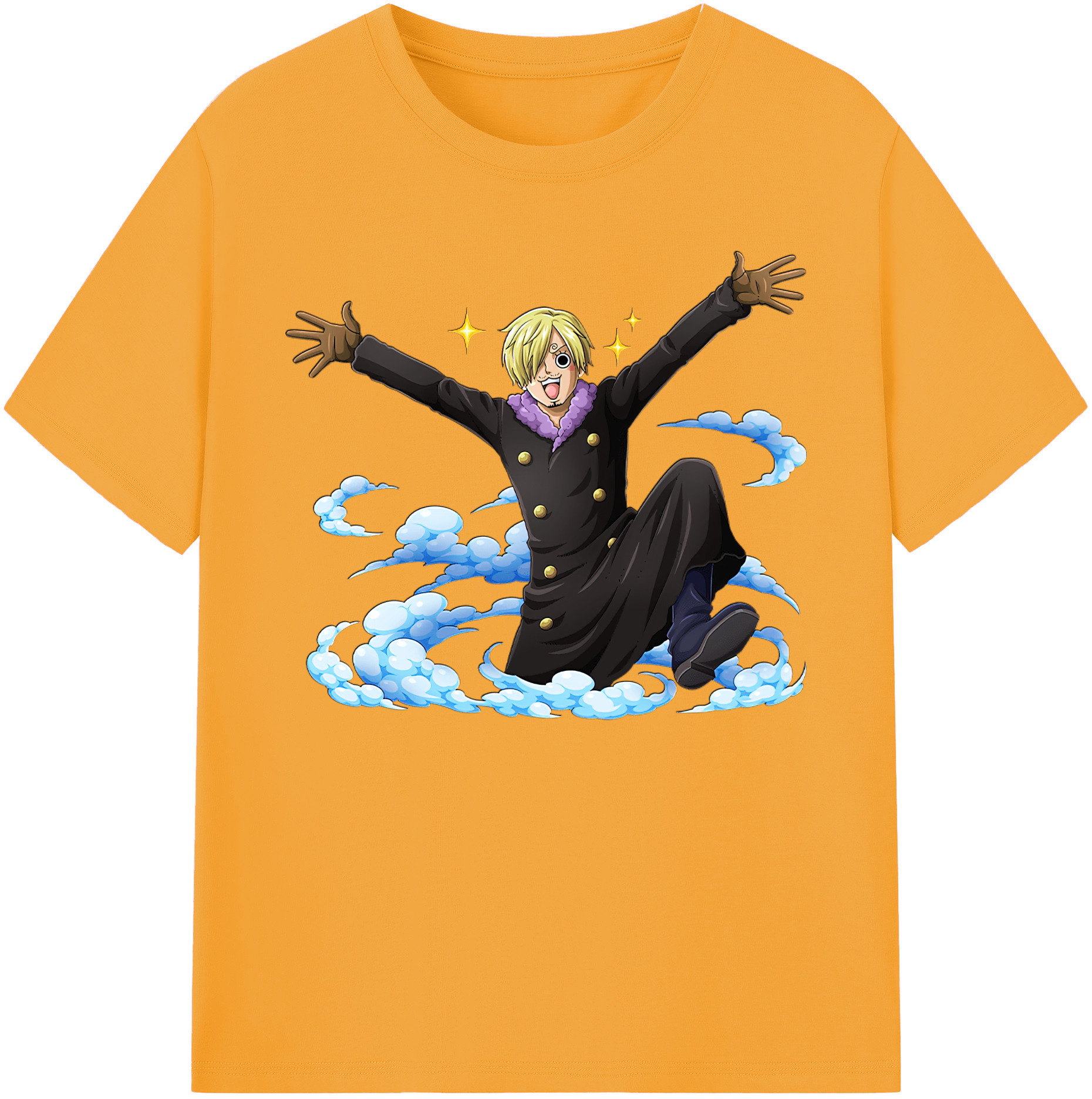 （画像用） ワンピース サンジ ONE PIECE Sanji 綿100％ メンズ半袖Tシャツ｜肌触りやわらか＆通気性