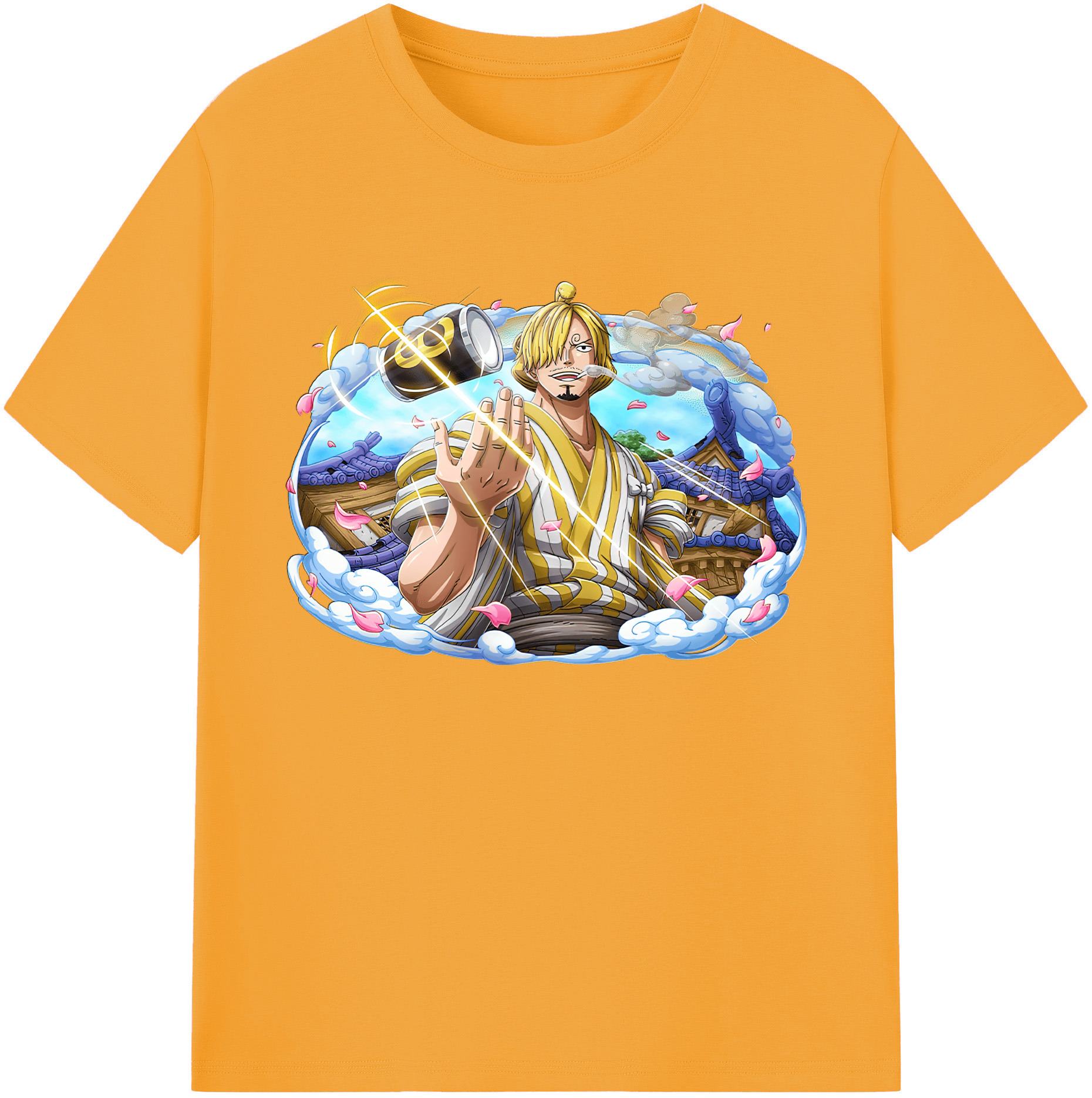 （画像用） ワンピース サンジ ONE PIECE Sanji 綿100％ メンズ半袖Tシャツ｜肌触りやわらか＆通気性