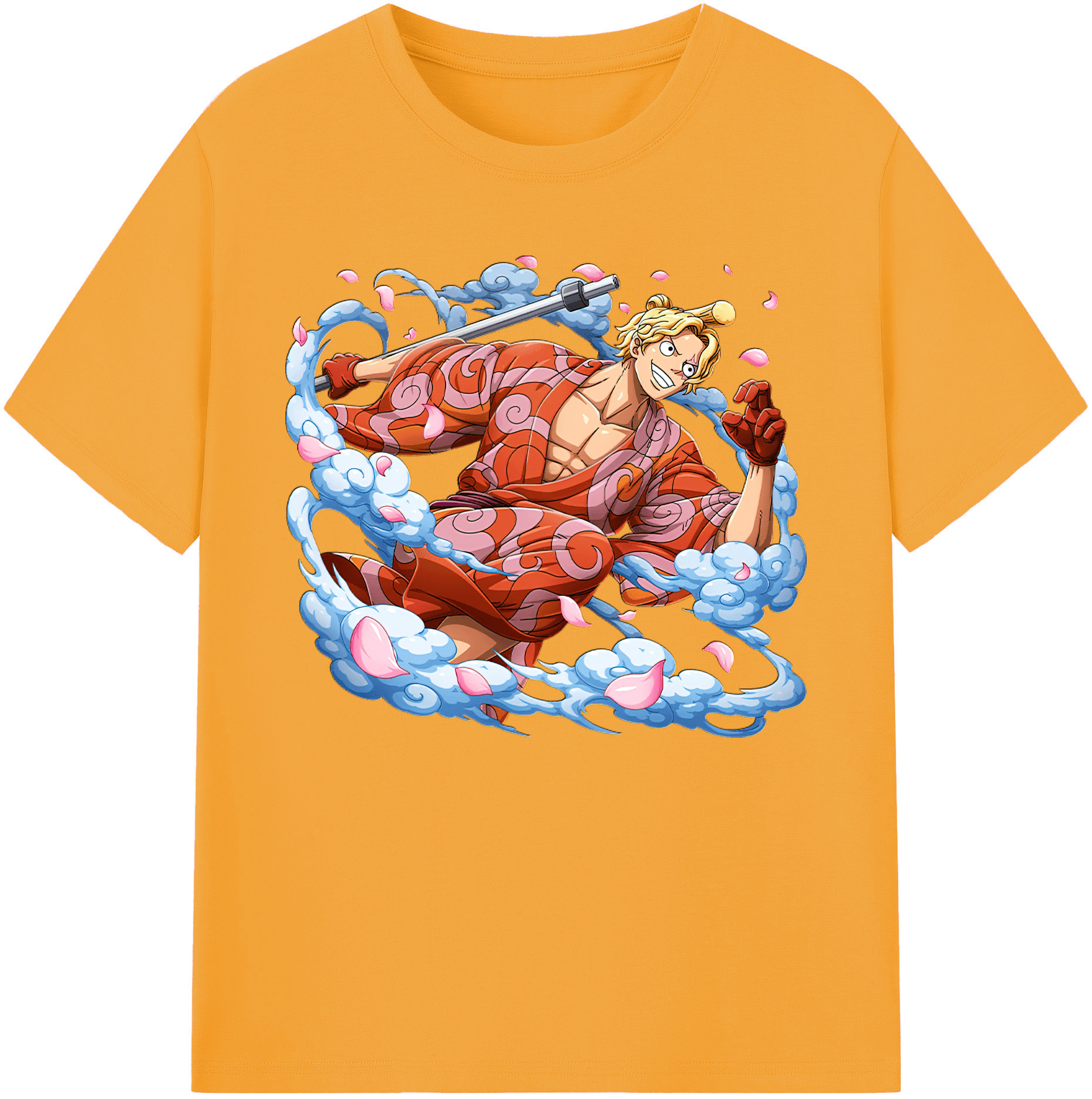 （画像用） ワンピース サンジ ONE PIECE Sanji 綿100％ メンズ半袖Tシャツ｜肌触りやわらか＆通気性
