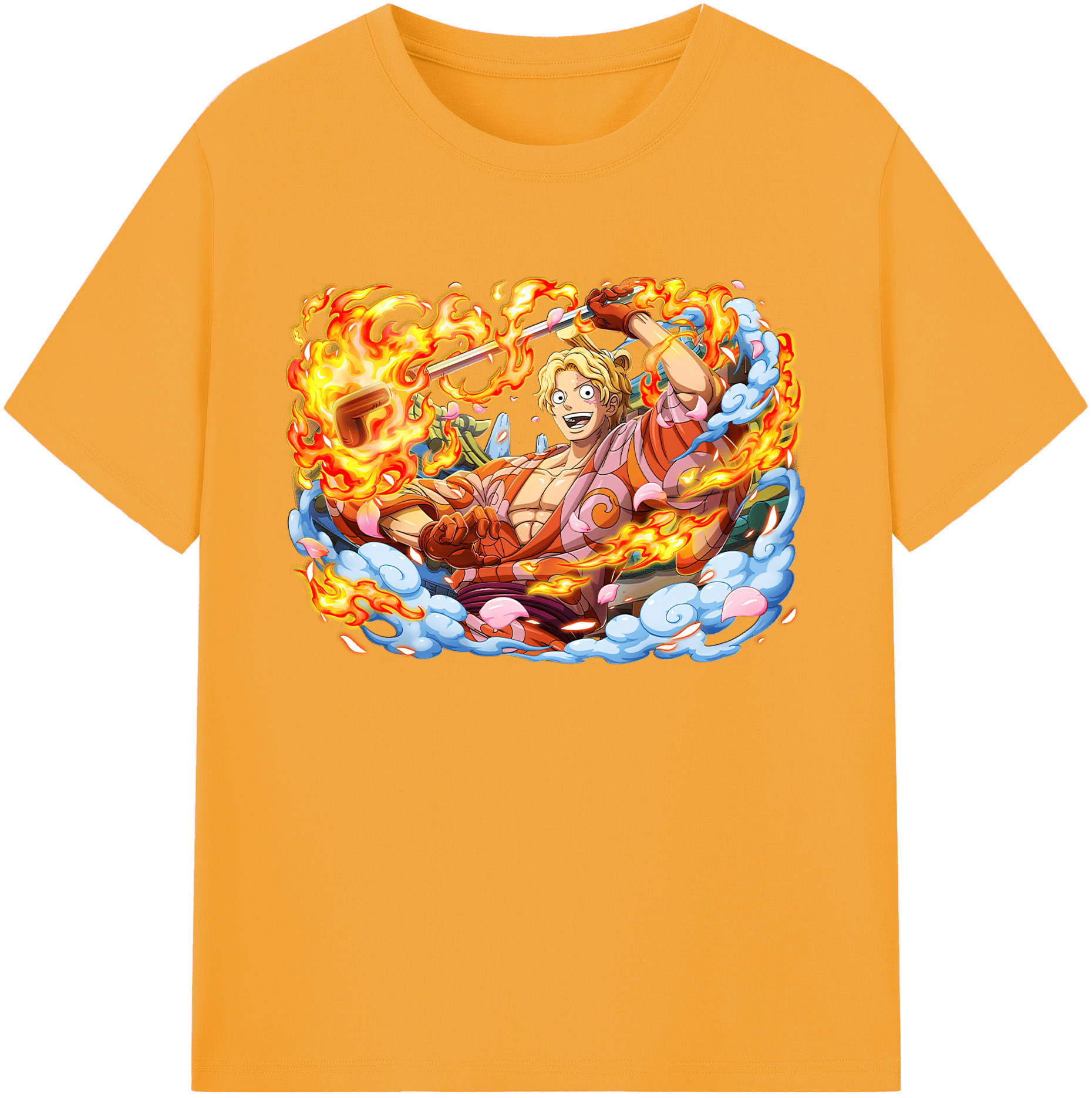 （画像用） ワンピース サンジ ONE PIECE Sanji 綿100％ メンズ半袖Tシャツ｜肌触りやわらか＆通気性