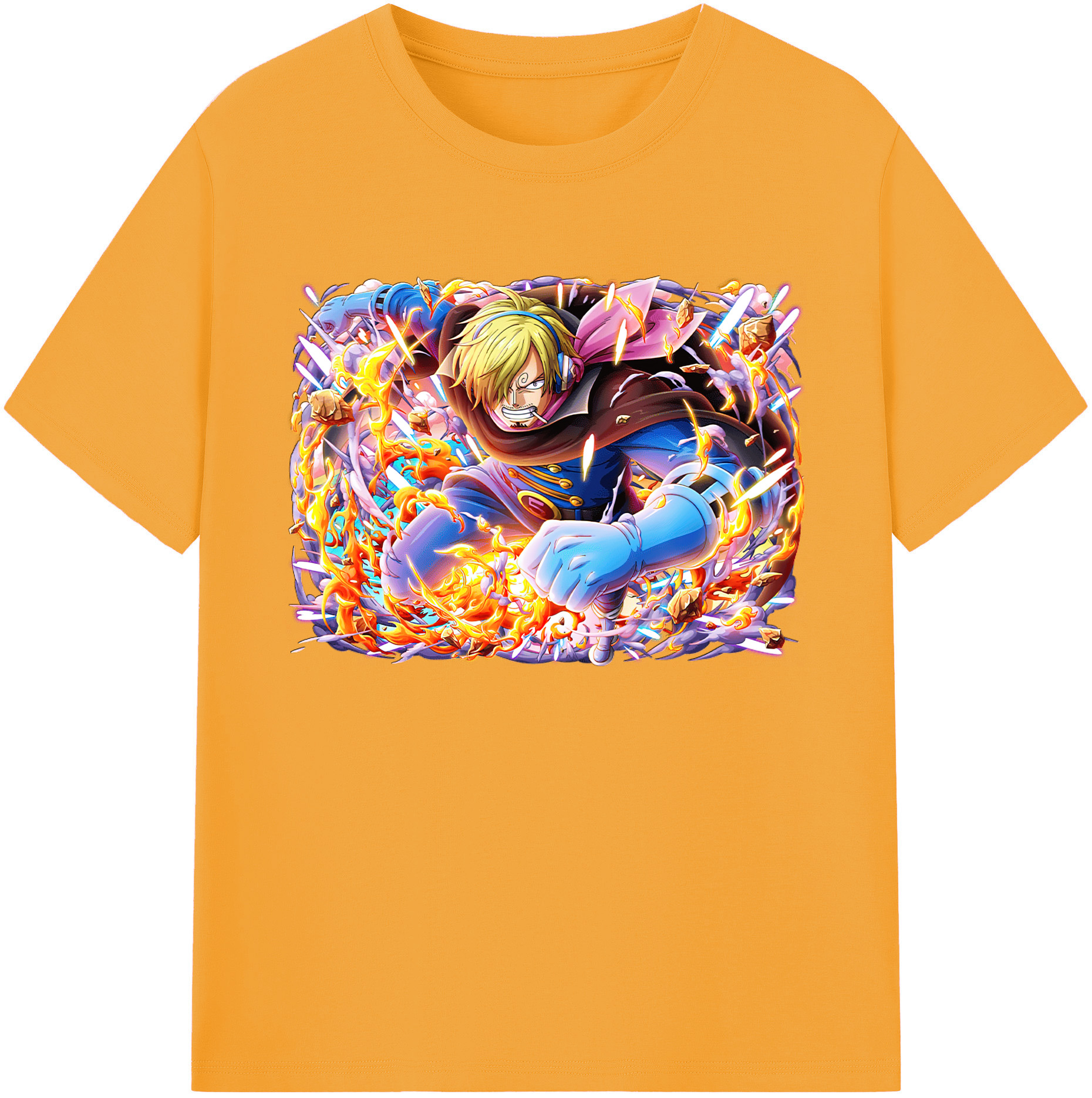 （画像用） ワンピース サンジ ONE PIECE Sanji 綿100％ メンズ半袖Tシャツ｜肌触りやわらか＆通気性