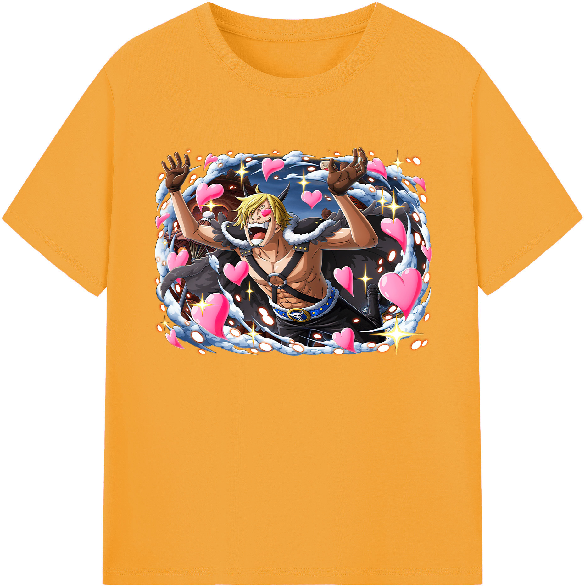 （画像用） ワンピース サンジ ONE PIECE Sanji 綿100％ メンズ半袖Tシャツ｜肌触りやわらか＆通気性