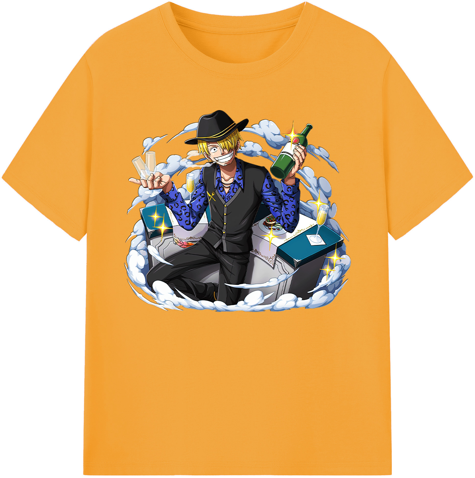 （画像用） ワンピース サンジ ONE PIECE Sanji 綿100％ メンズ半袖Tシャツ｜肌触りやわらか＆通気性