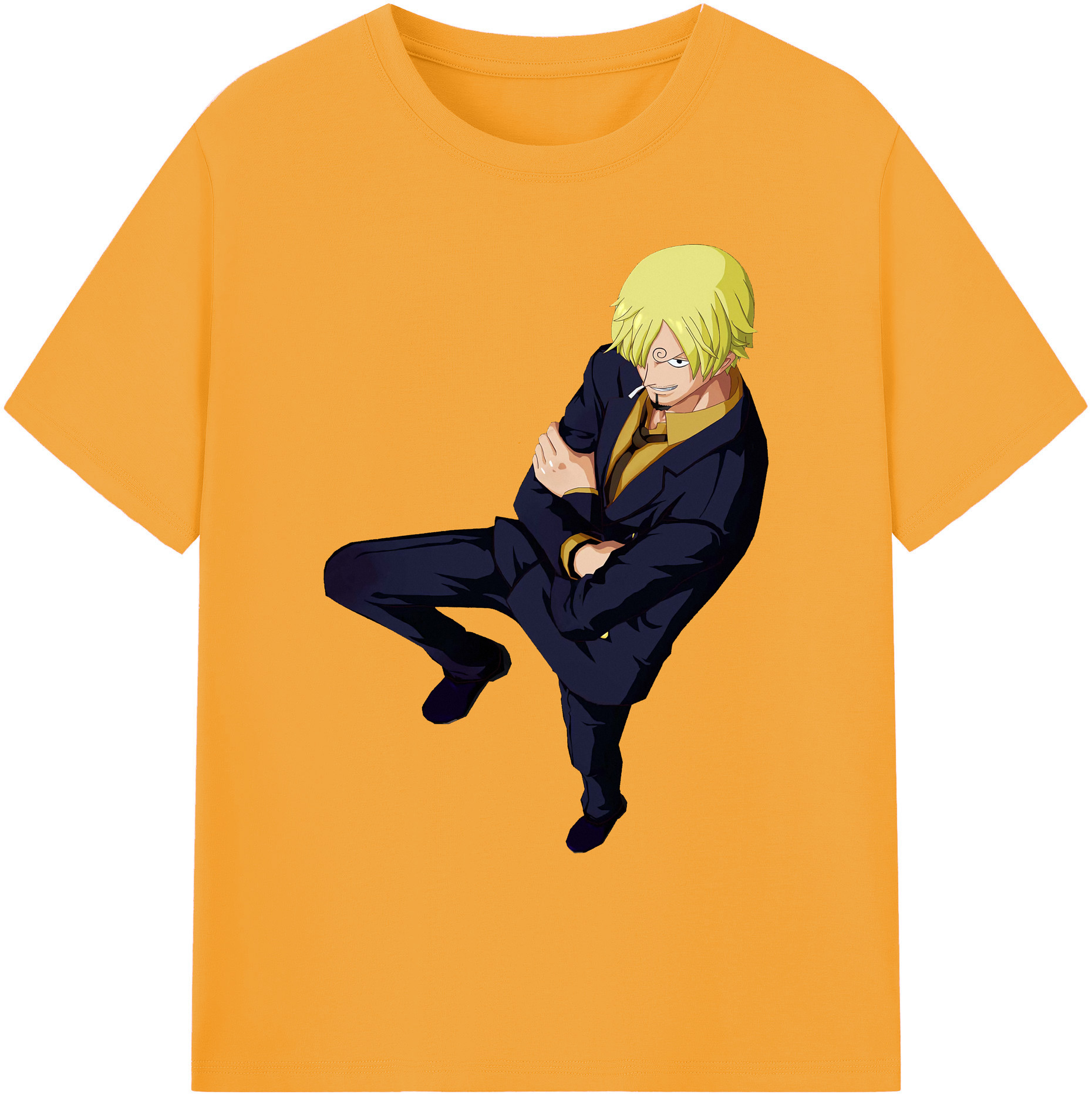 （画像用） ワンピース サンジ ONE PIECE Sanji 綿100％ メンズ半袖Tシャツ｜肌触りやわらか＆通気性