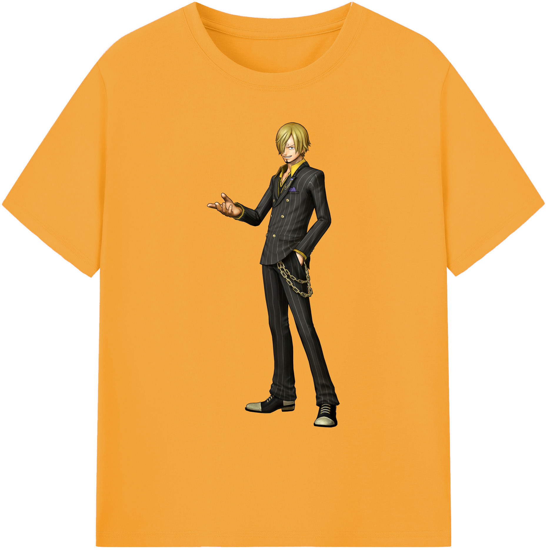 （画像用） ワンピース サンジ ONE PIECE Sanji 綿100％ メンズ半袖Tシャツ｜肌触りやわらか＆通気性