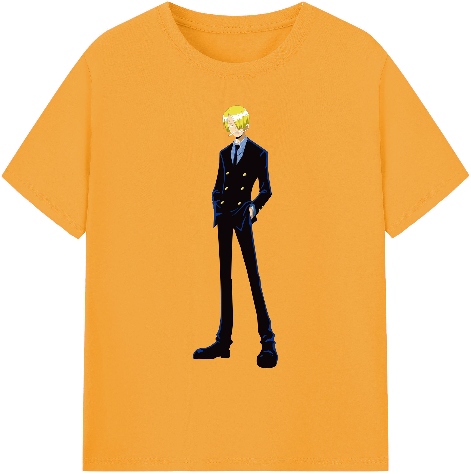 （画像用） ワンピース サンジ ONE PIECE Sanji 綿100％ メンズ半袖Tシャツ｜肌触りやわらか＆通気性