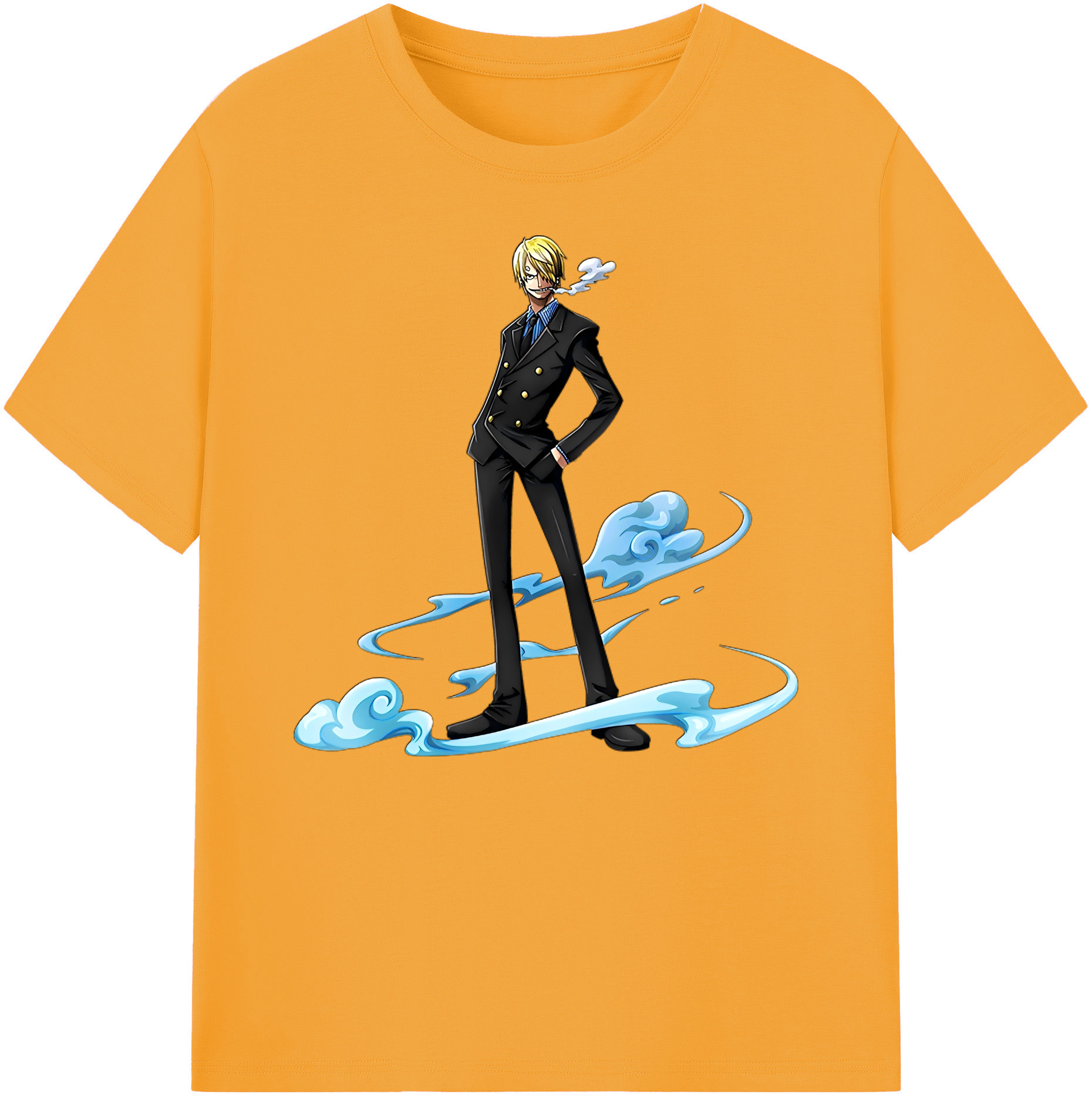 （画像用） ワンピース サンジ ONE PIECE Sanji 綿100％ メンズ半袖Tシャツ｜肌触りやわらか＆通気性