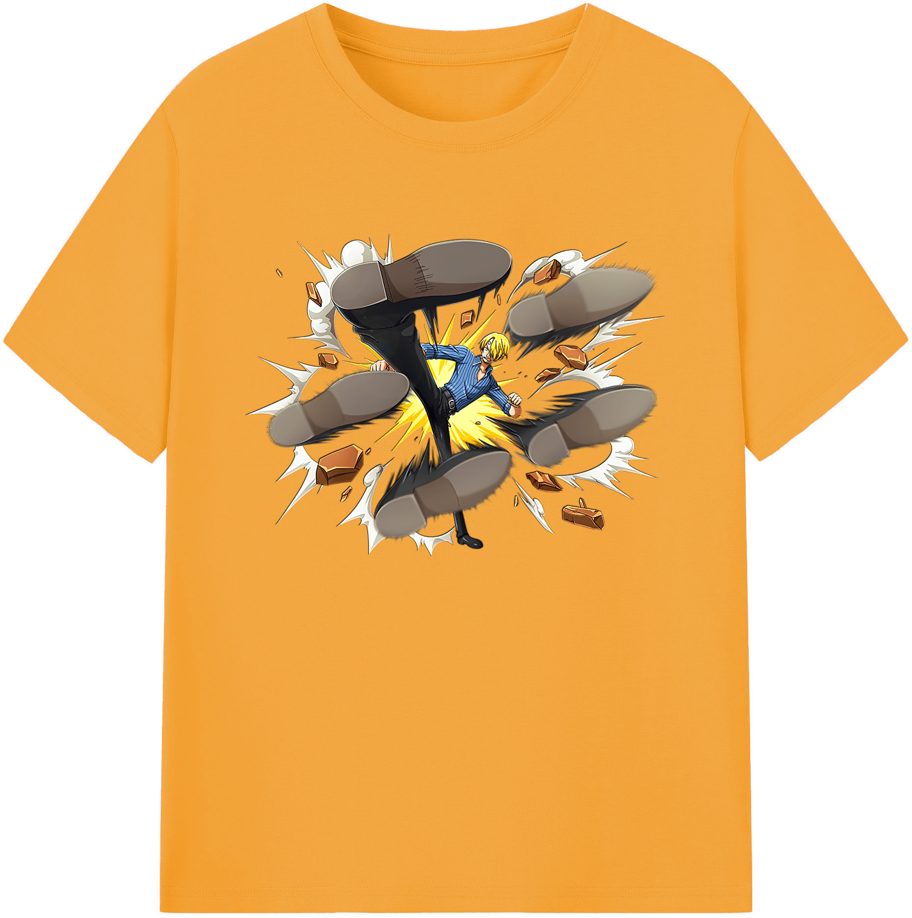 （画像用） ワンピース サンジ ONE PIECE Sanji 綿100％ メンズ半袖Tシャツ｜肌触りやわらか＆通気性