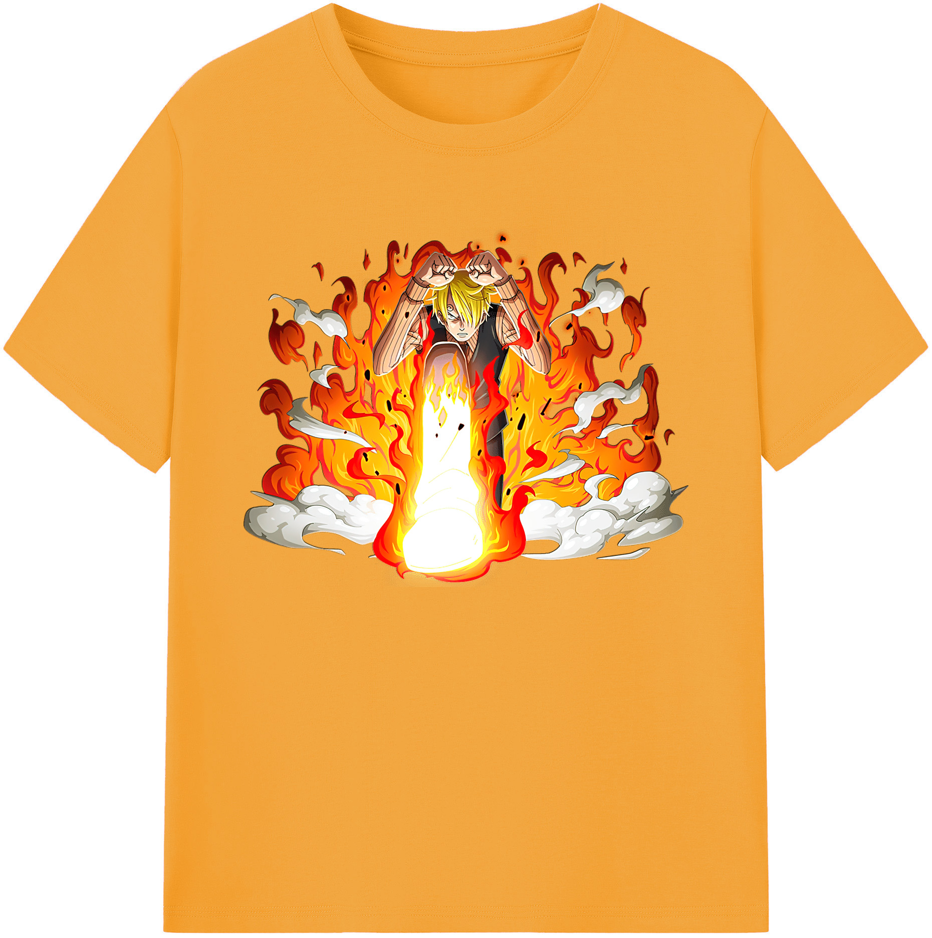（画像用） ワンピース サンジ ONE PIECE Sanji 綿100％ メンズ半袖Tシャツ｜肌触りやわらか＆通気性