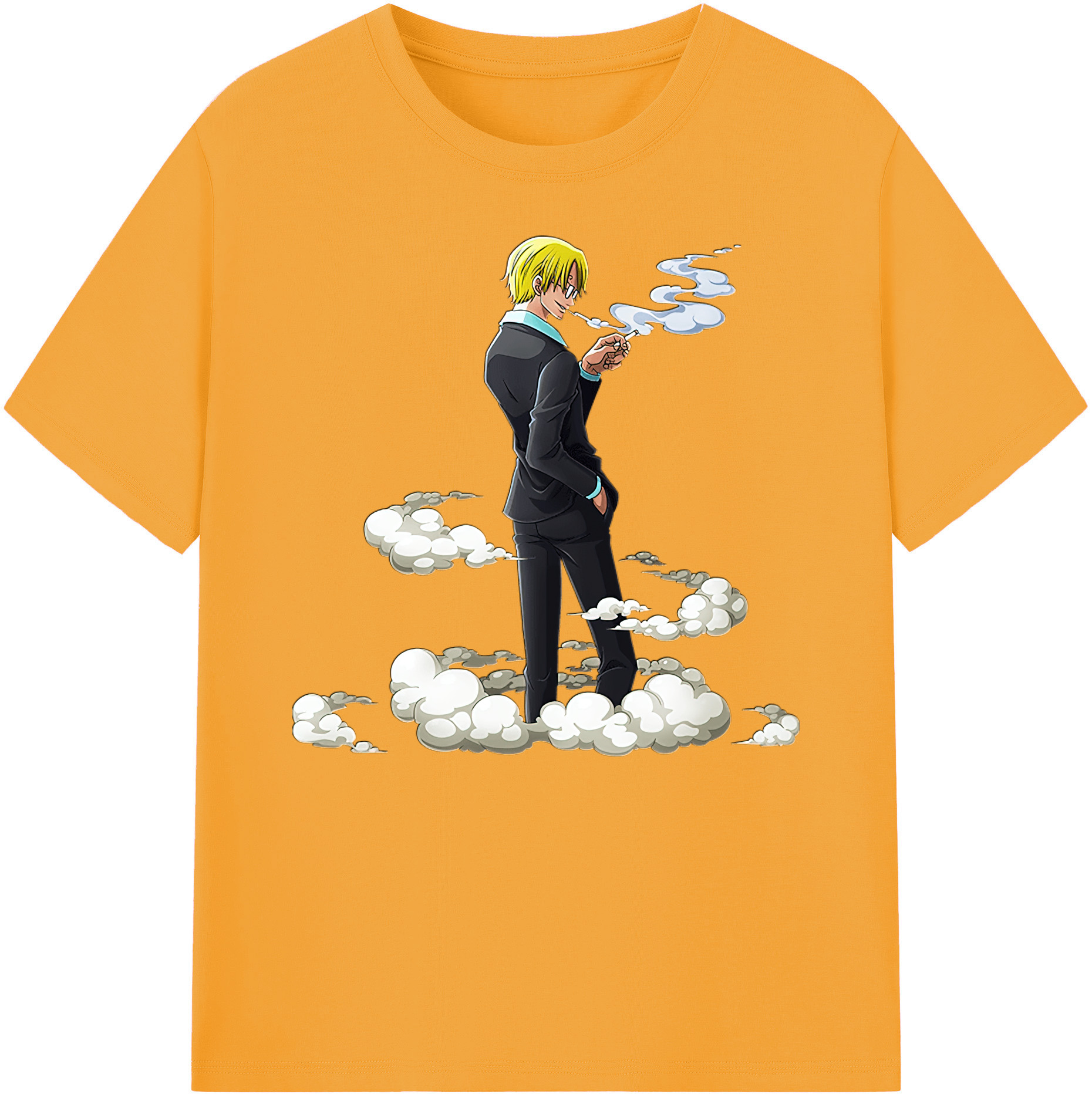 （画像用） ワンピース サンジ ONE PIECE Sanji 綿100％ メンズ半袖Tシャツ｜肌触りやわらか＆通気性