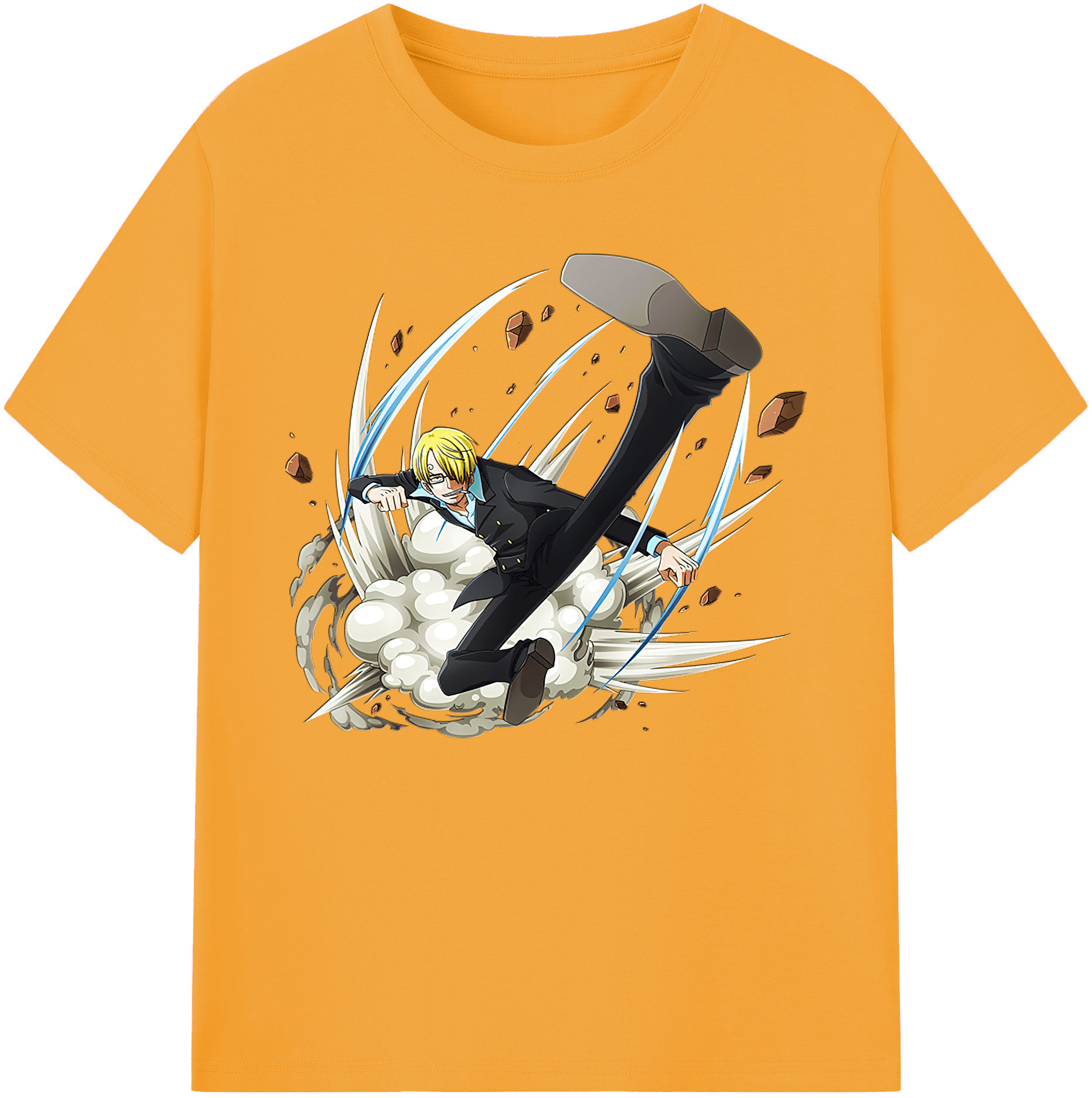 （画像用） ワンピース サンジ ONE PIECE Sanji 綿100％ メンズ半袖Tシャツ｜肌触りやわらか＆通気性
