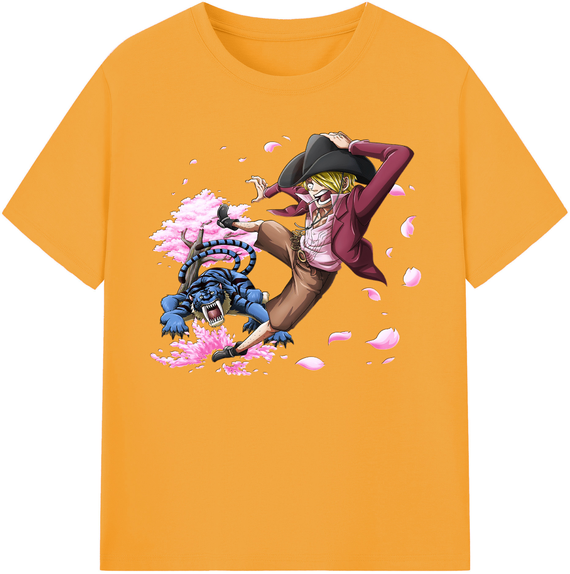 （画像用） ワンピース サンジ ONE PIECE Sanji 綿100％ メンズ半袖Tシャツ｜肌触りやわらか＆通気性