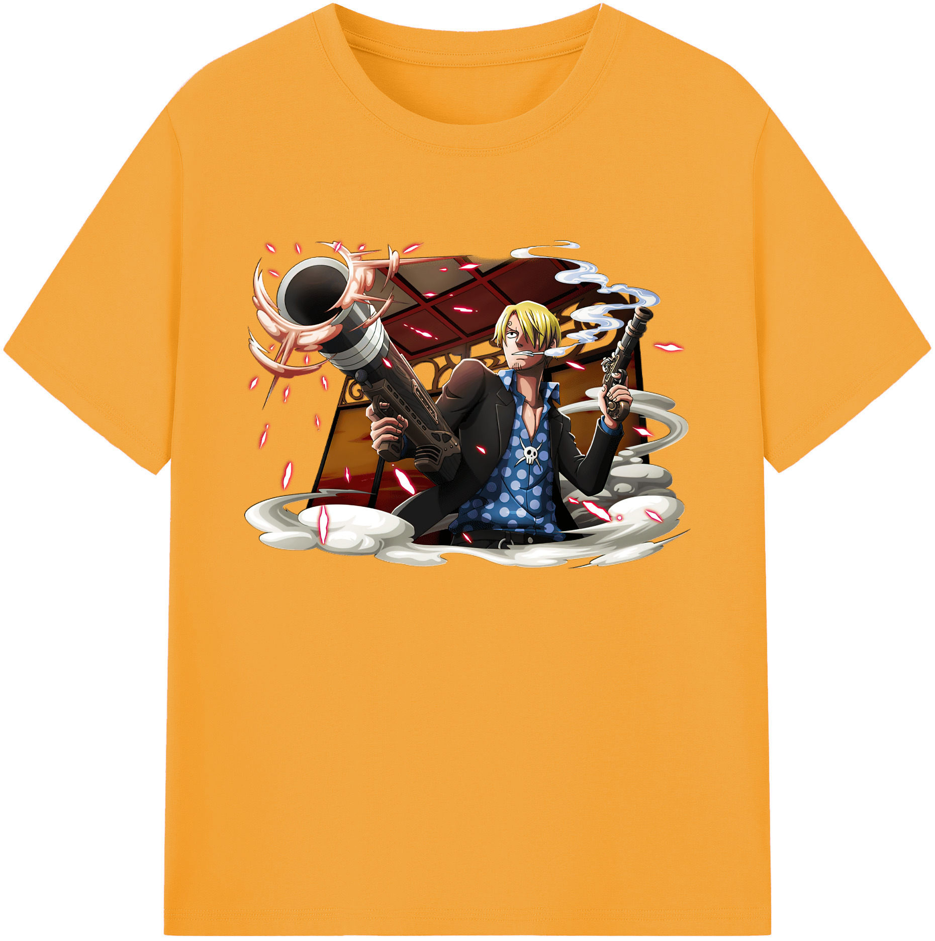 （画像用） ワンピース サンジ ONE PIECE Sanji 綿100％ メンズ半袖Tシャツ｜肌触りやわらか＆通気性