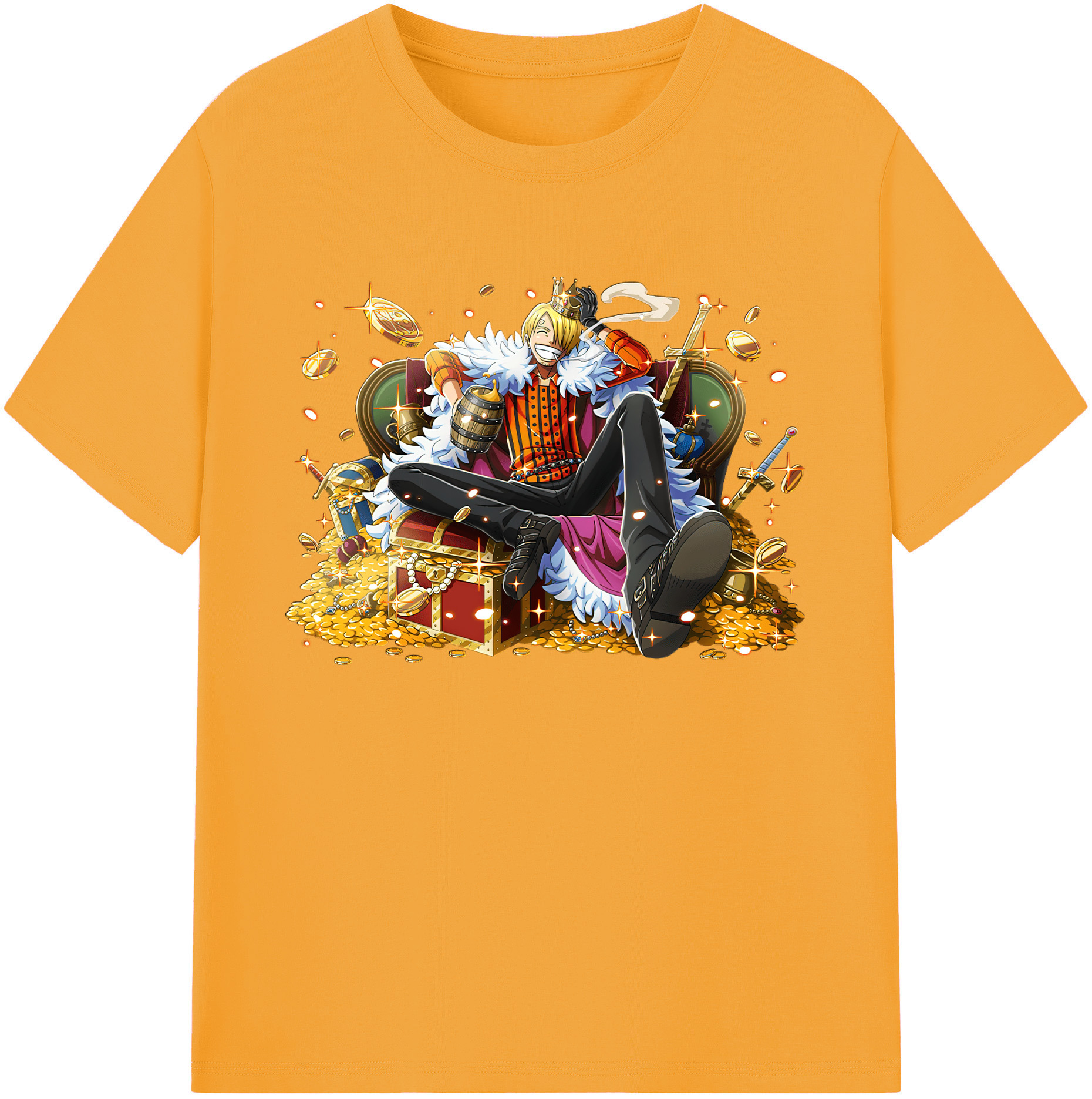 （画像用） ワンピース サンジ ONE PIECE Sanji 綿100％ メンズ半袖Tシャツ｜肌触りやわらか＆通気性